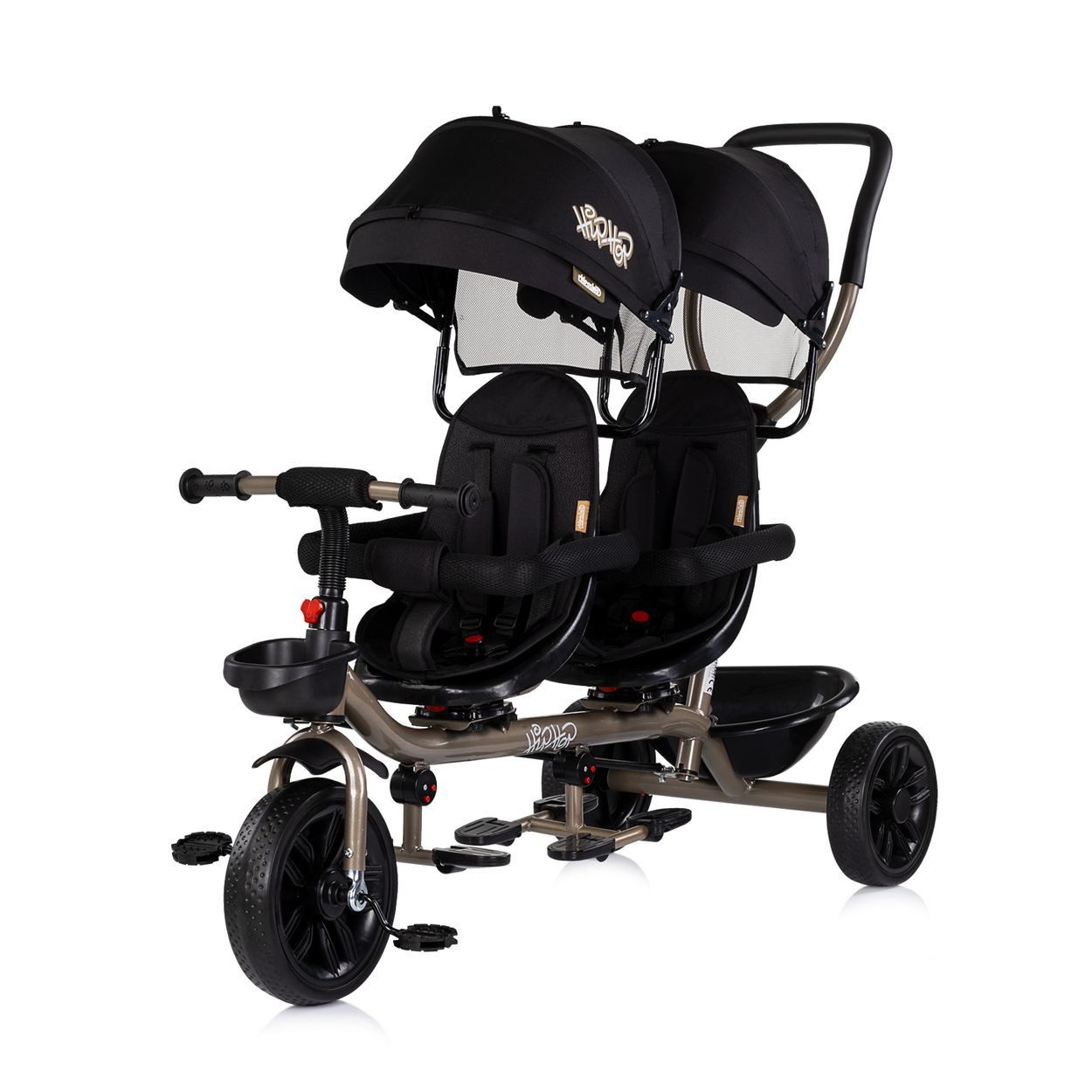 Chipolino Dreirad Hip Hop, Geschwister, zwei Kinder, 360° drehbare Sitze, 40 kg, ab 18 Monate – Bild 2 von 5