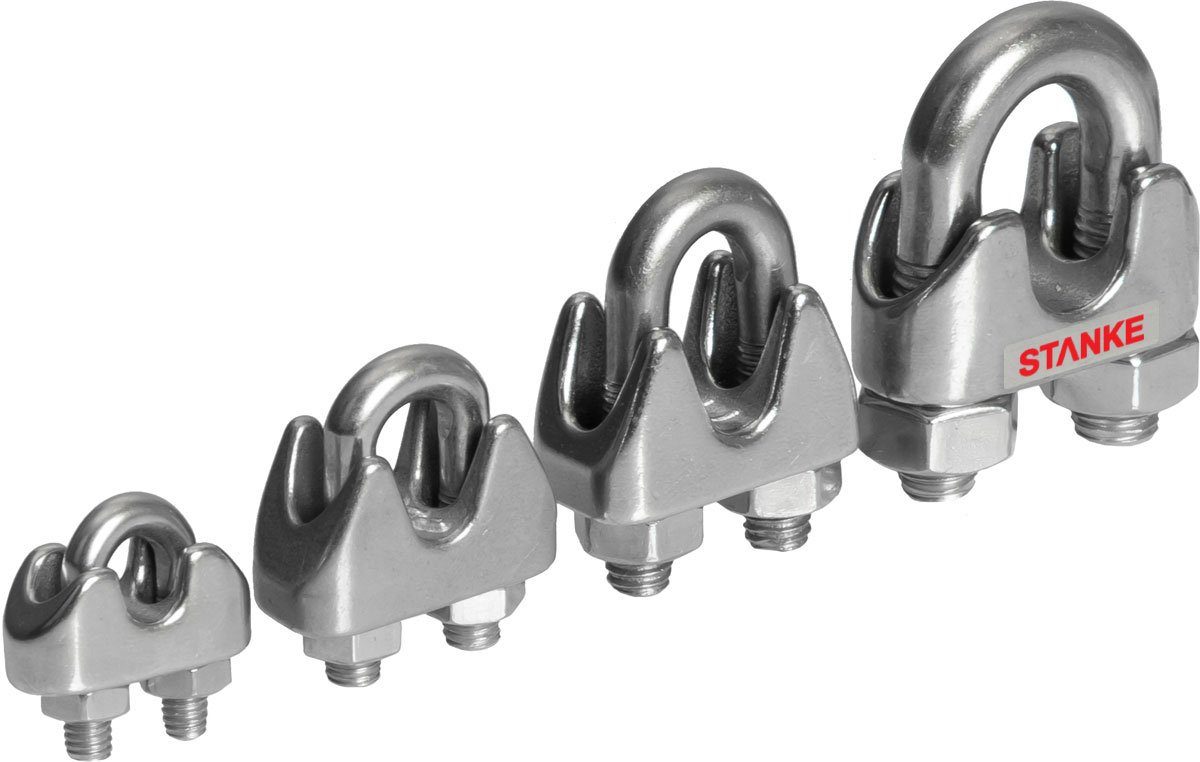 STANKE Drahtseilklemme Bügelformklemme Edelstahl, (5St), Seilklemme für Drahtseil