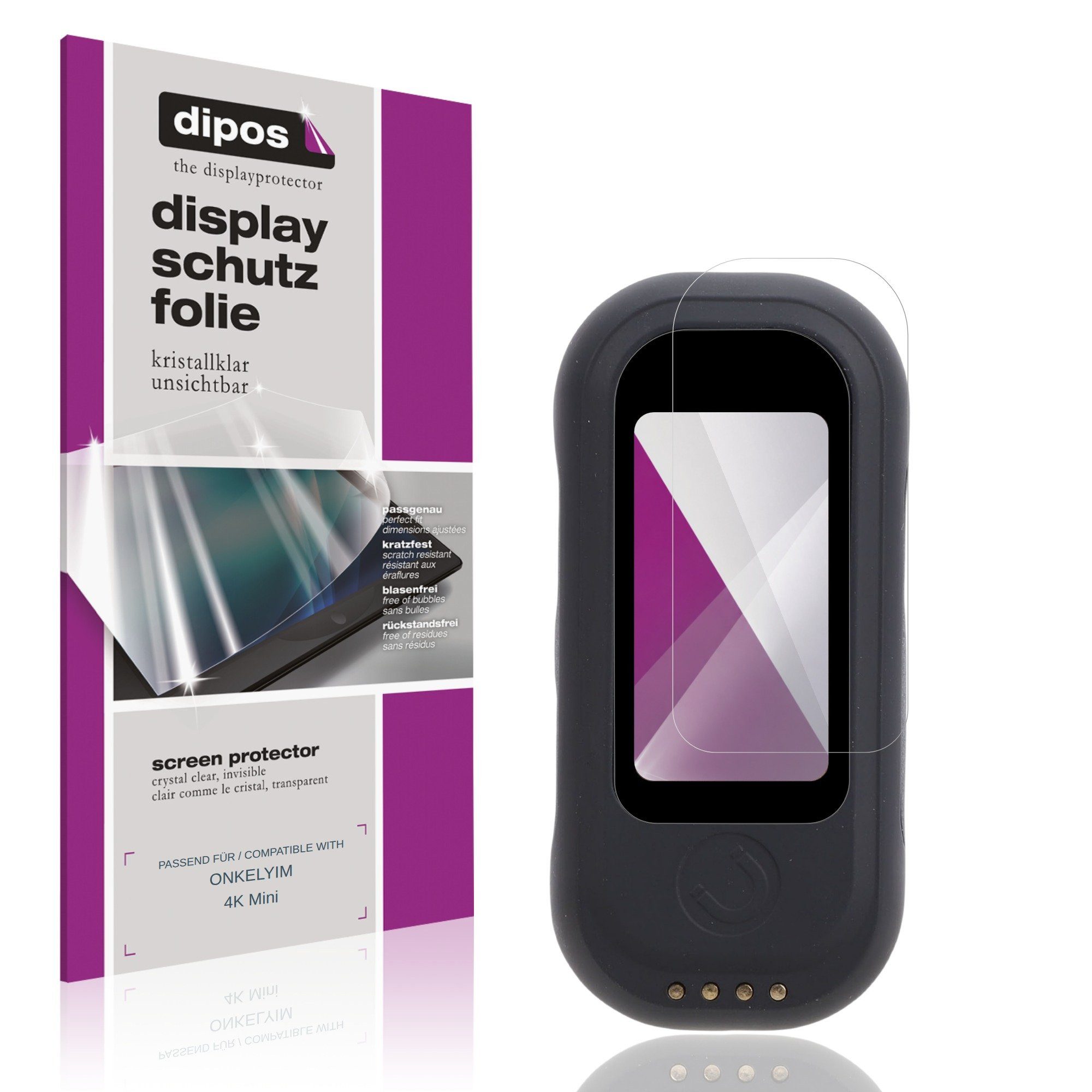 dipos Displayschutzfolie Schutzfolie für ONKELYIM 4K Mini, 4 Stück, Displayschutz Schutz Folie Made in Germany