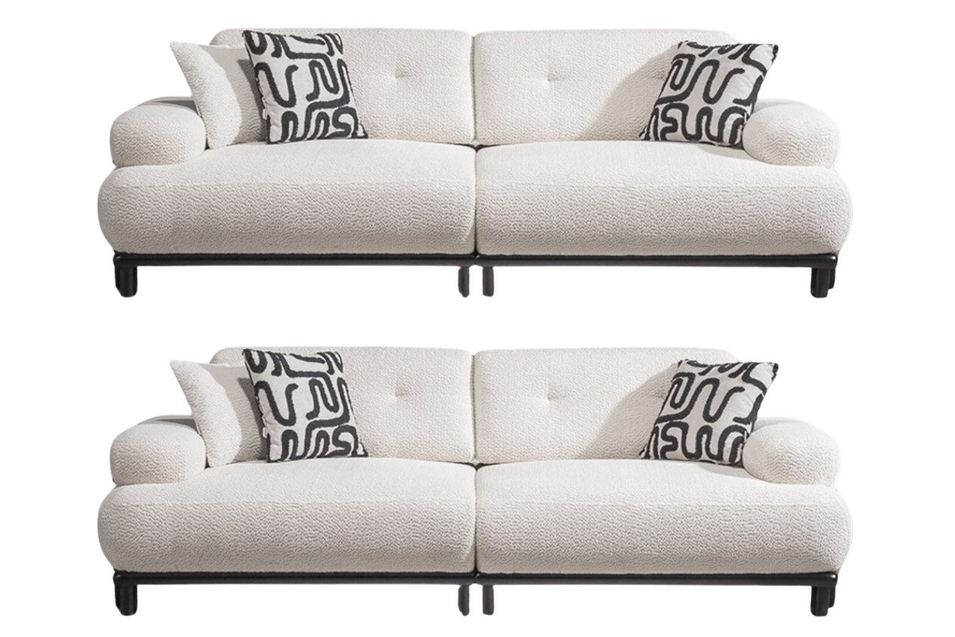 Villa Möbel Polstergarnitur Panda, (Sofa Set, Set besteht aus: 2 Sitzer+2 Sitzer), mit Relax-/Bettfunktion durch verstellbare Rückenlehne