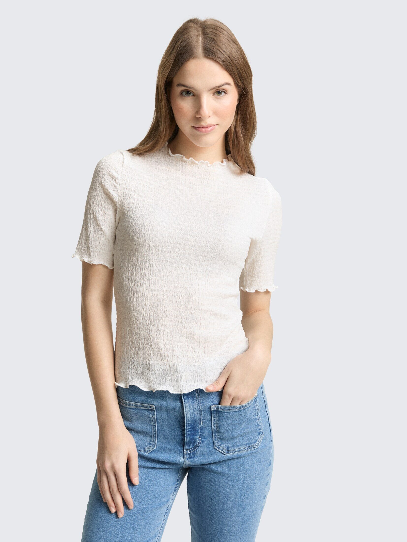 TOM TAILOR Denim T-Shirt T-Shirt Slim Fit Crinkle T-Shirt