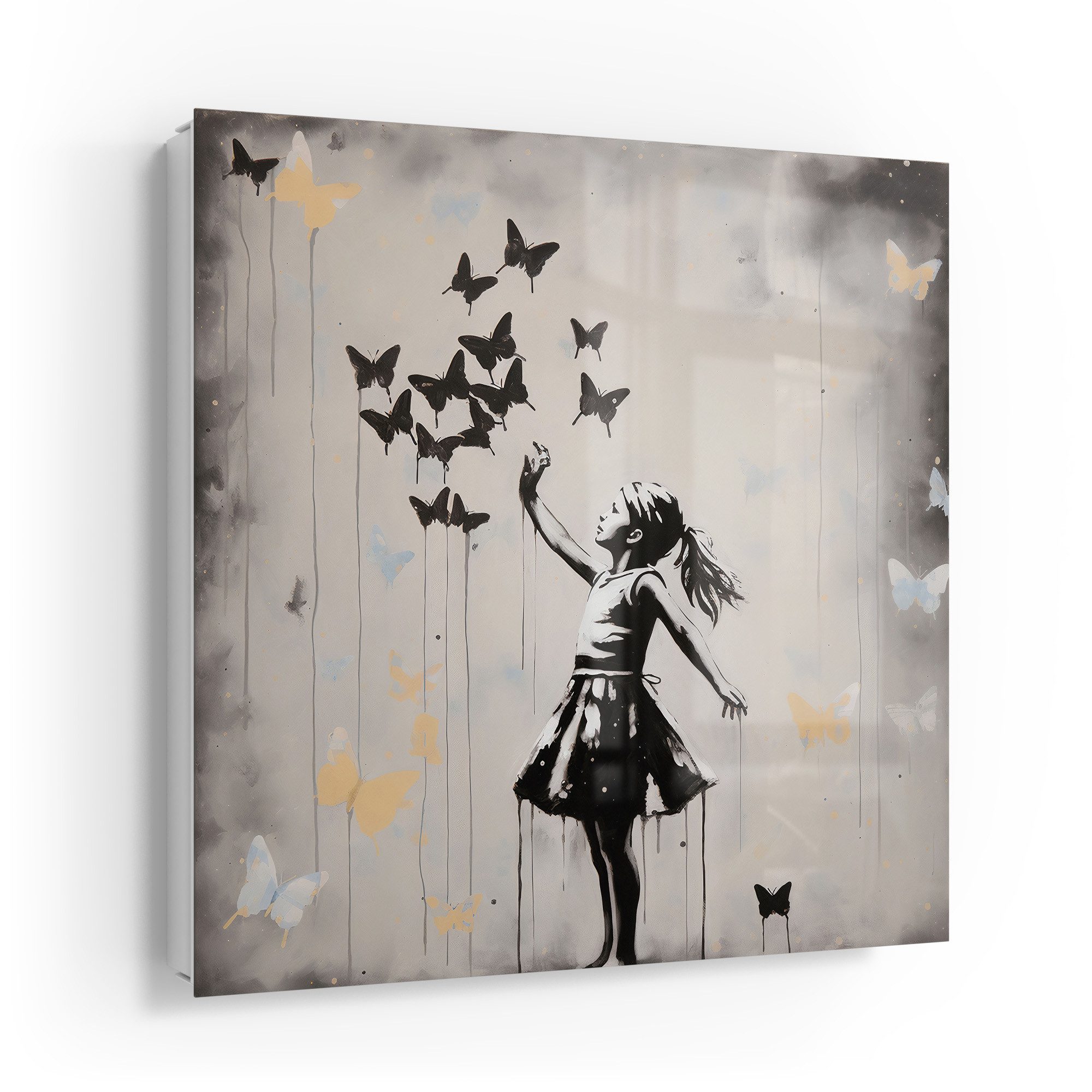 DEQOART Schlüsselkasten 'Fliegende Hoffnung', Glas Schlüsselbox modern magnetisch beschreibbar