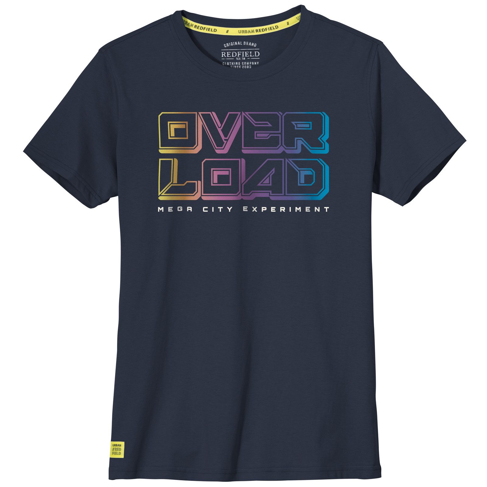 Rundhalsshirt Redfield Übergrößen T-Shirt navy Print OVERLOAD