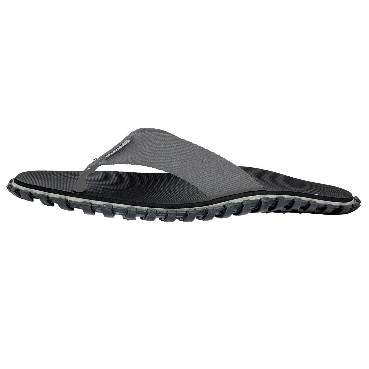 Gumbies Duckbills in Black T-Strap-Zehentrenner aus recycelten Materialien hergestellt, stabile Gummisole