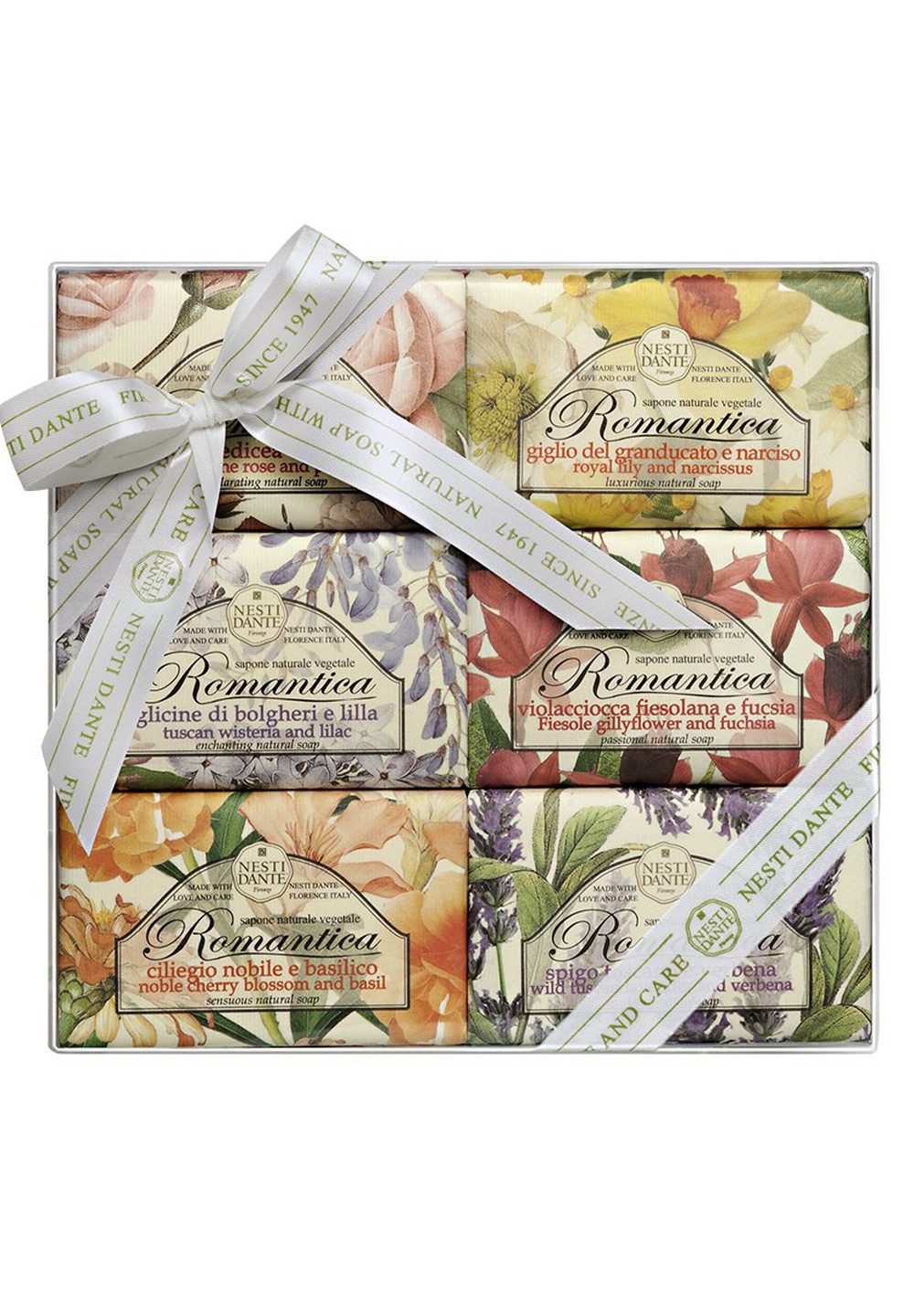 Nesti Dante Handseife 665007, 6-tlg., Geschenk-Set ROMANTICA Gift Set 6 x 150 g