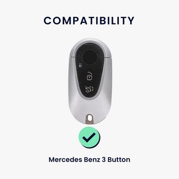 kwmobile Schlüsseltasche Hülle für Mercedes Benz 3-Tasten Smart Autoschlüssel (1-tlg), Premium Leder Autoschlüssel Schlüssel Tasche