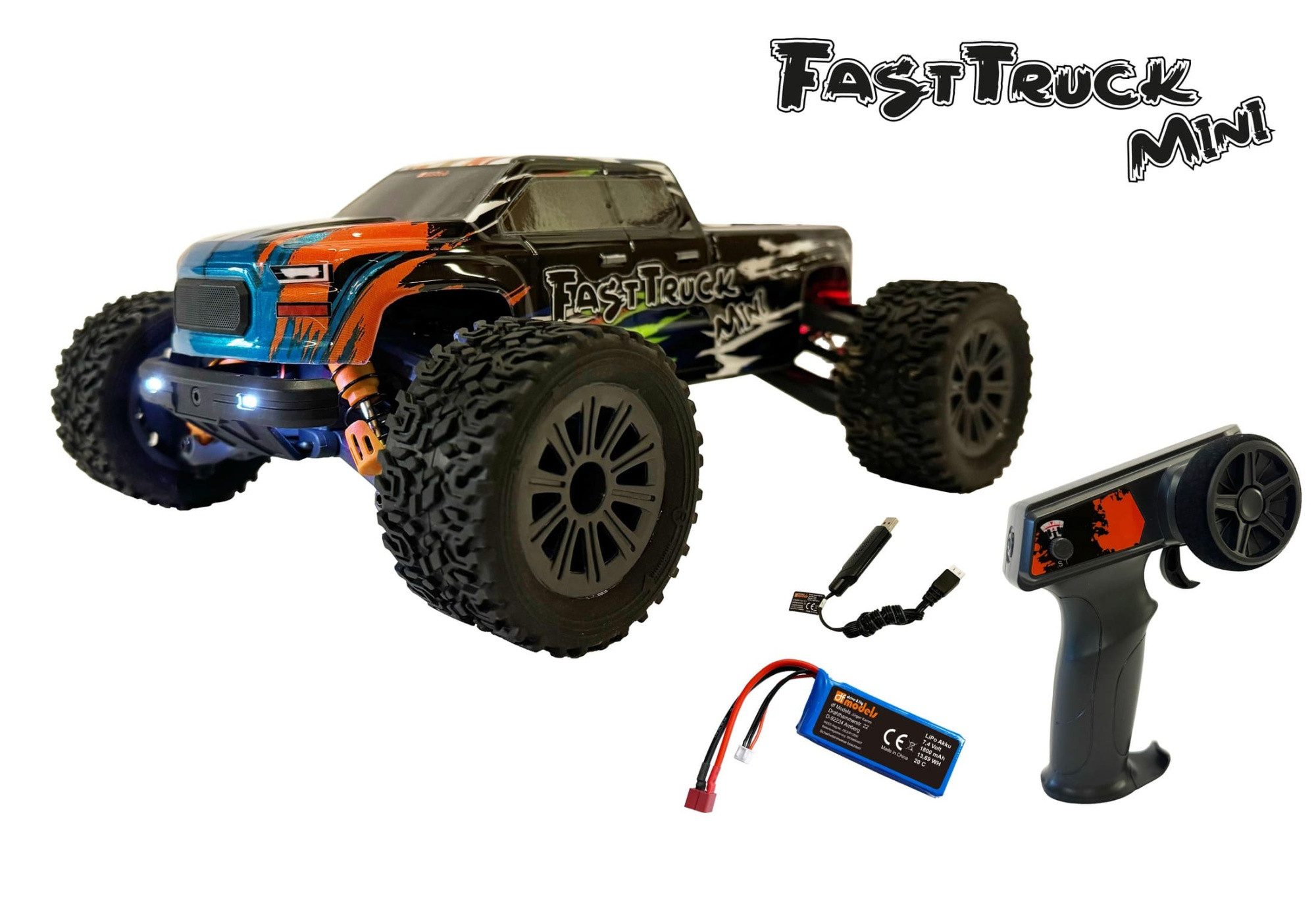 DF-Models RC-Monstertruck DF Models RC Monstertruck FastTruck Mini 1:16 4WD RTR