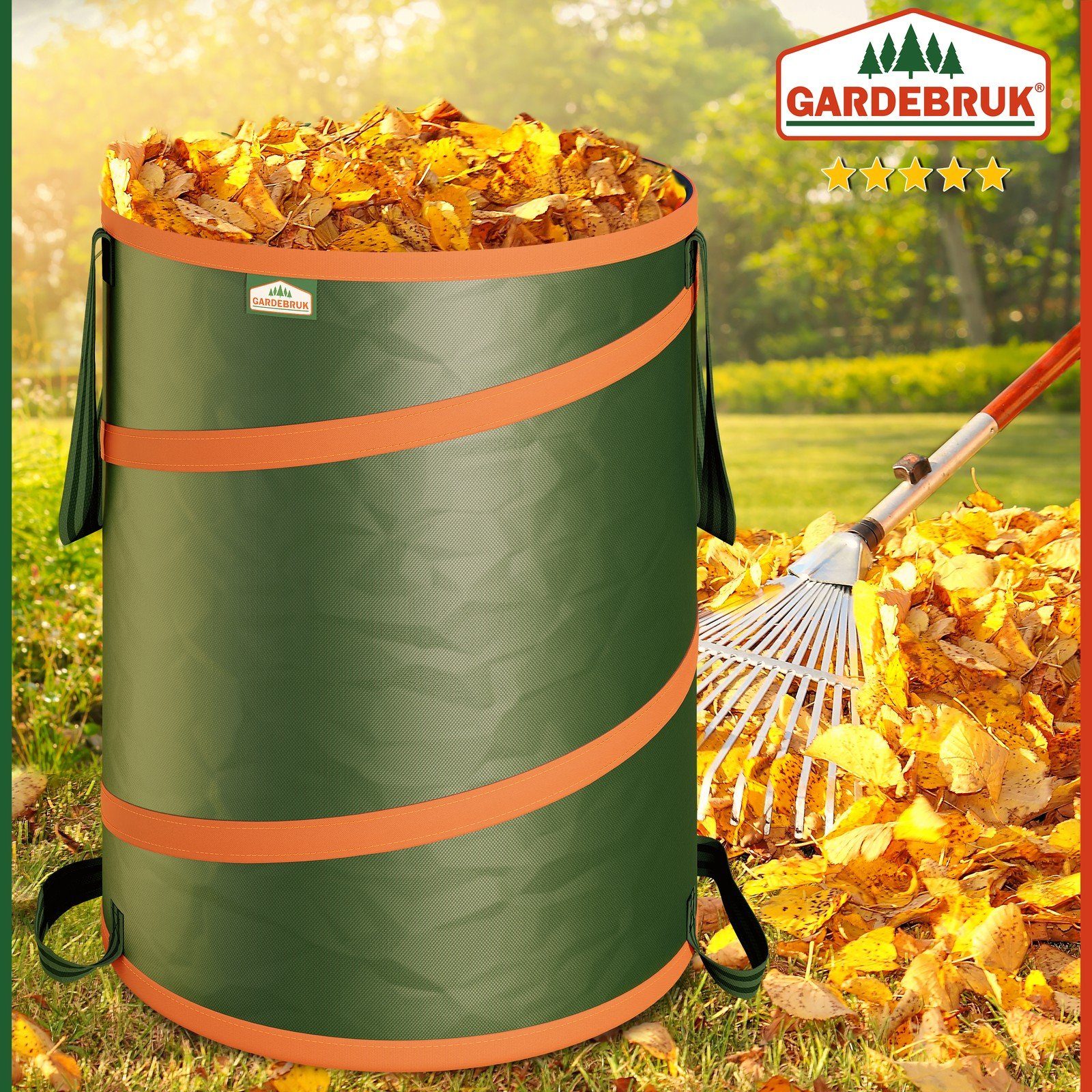 Gardebruk Gartensack, (3-tlg), Gartenabfallsack Pop Up Laubsack 3x 85 Liter = 255 Liter Gartensack