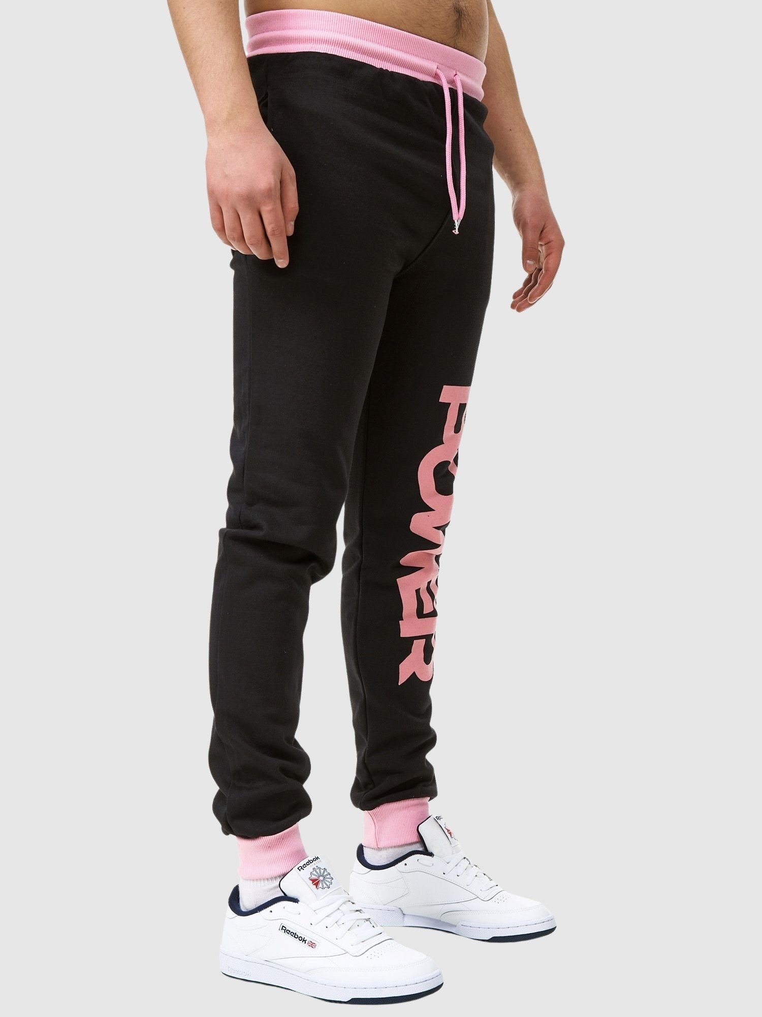 (Sporthose Männer Jogginghose Kayna Herren Casual Fitness hose Sweatpants, Freizeit Jogginghose Sport Rosa Print 1-tlg) John Trainingshose Sweatpants Trainingshose