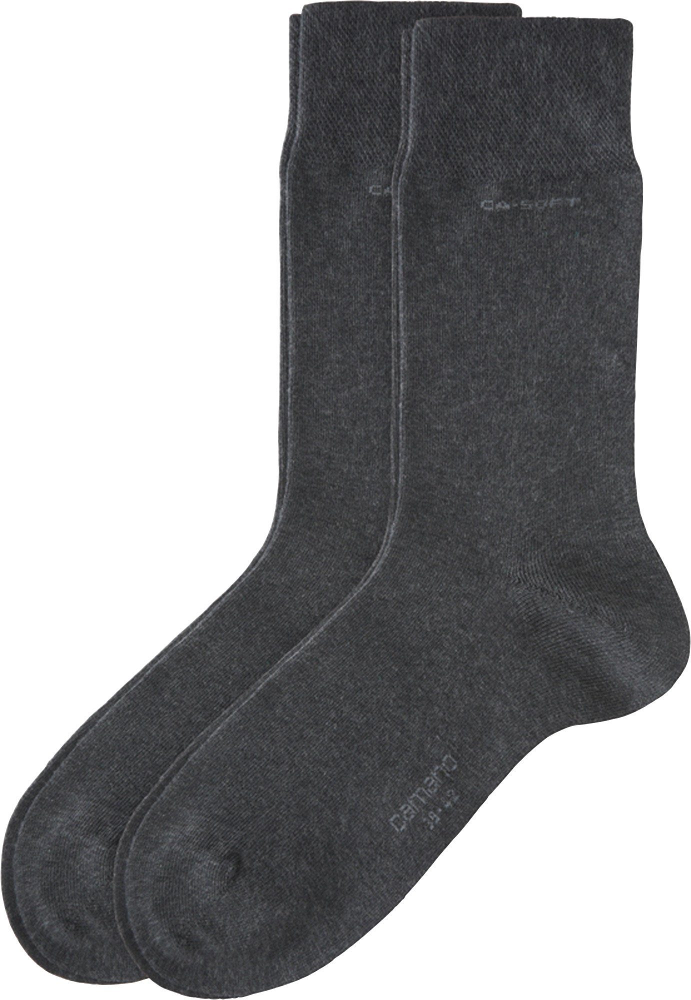 Camano Socken Unisex-Socken 2 Paar mit Softbund Uni anthrazit