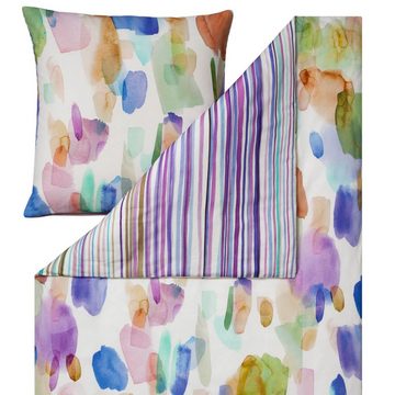 Bettwäsche Fanny 4439 985 Multicolor Kuschelflanell, Estella, Flanell, 2 teilig, Farbkleckse, Gepunktet, Aquarell-Optik