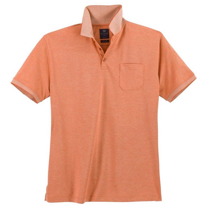 Kitaro Poloshirt Übergrößen Poloshirt orange pflegeleicht Kitaro