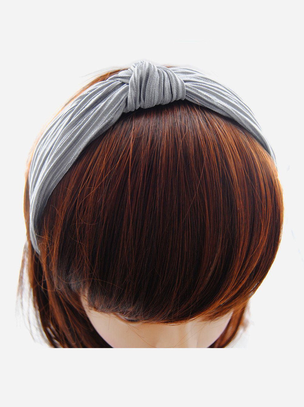 Haareifen Haareif und leichtem Damen Knoten, mit Vintage Haarreif Haarband Samt Grau axy