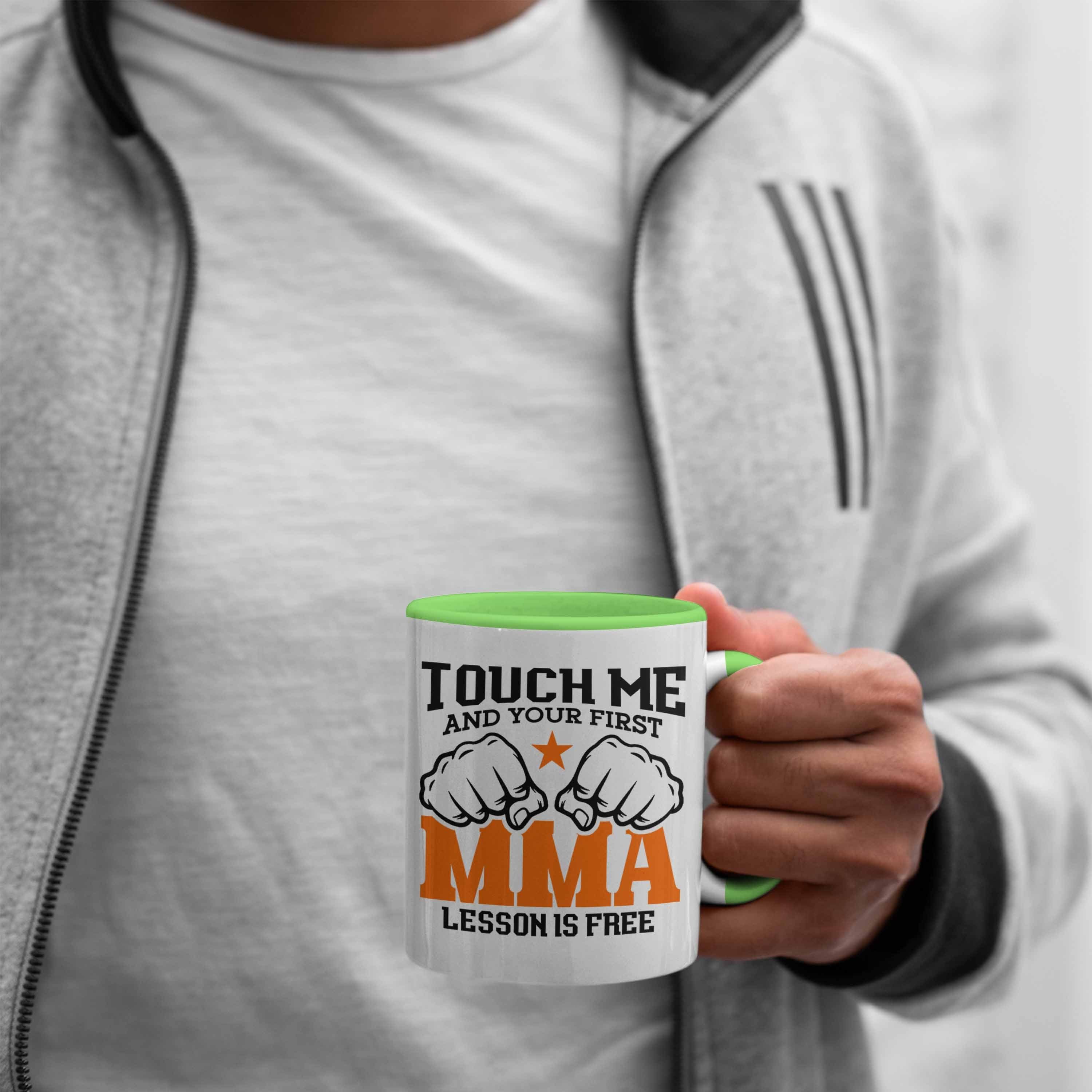 MMA MMA-Kämpfer Geschenkidee MMA-Tasse Lesson First Tasse Trendation Grün für Geschenk