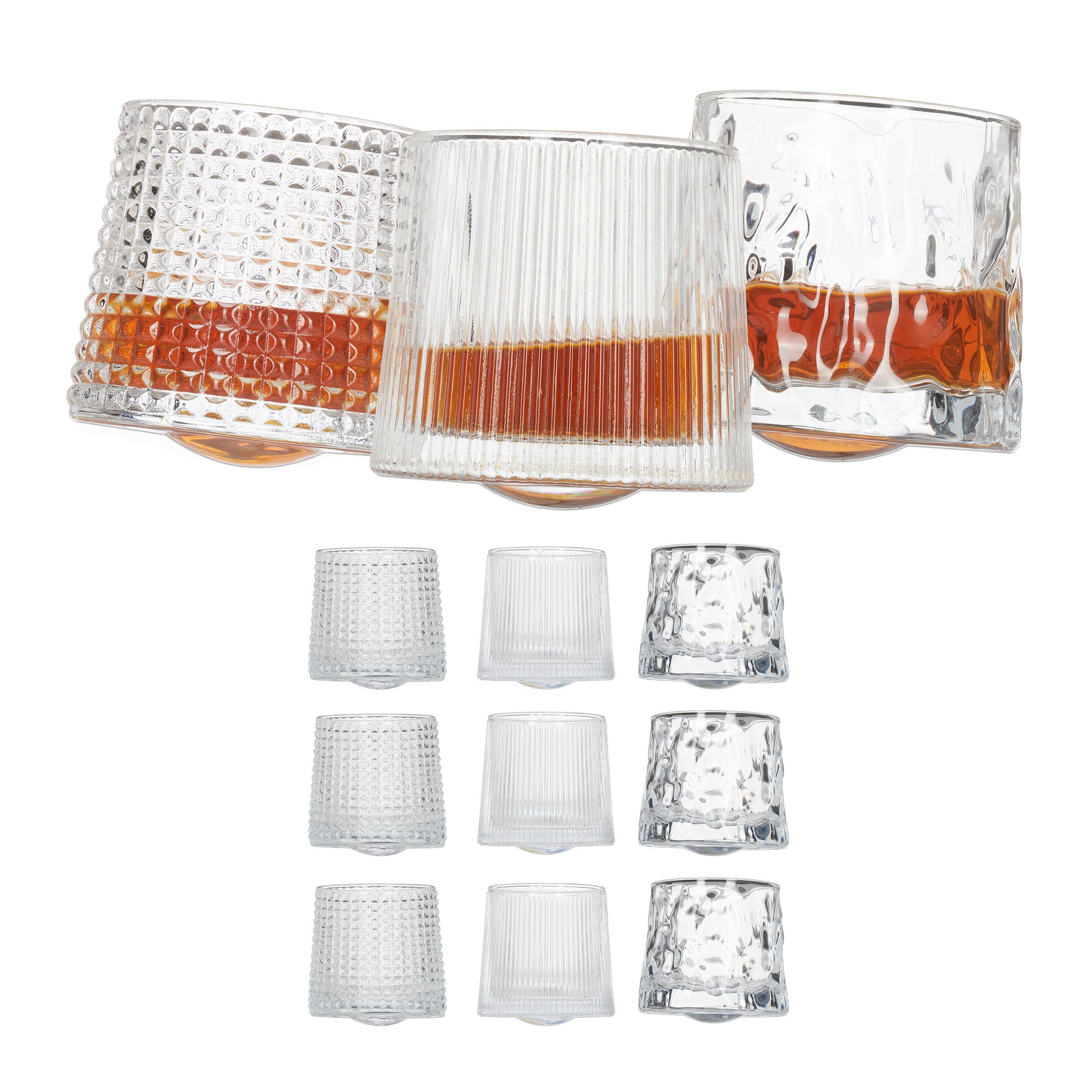 relaxdays Gläser-Set Whisky Gläser 12er Set, 12-tlg., Glas