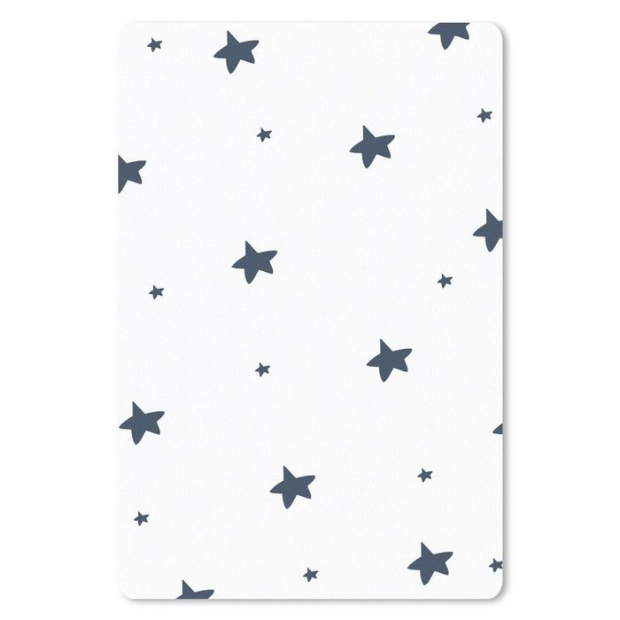 MuchoWow Mauspad Illustration mit einem Muster aus dunkelgrauen Sternen auf weißem (1-St) Gaming Mousepad Büro 18x27 cm Mausunterlage