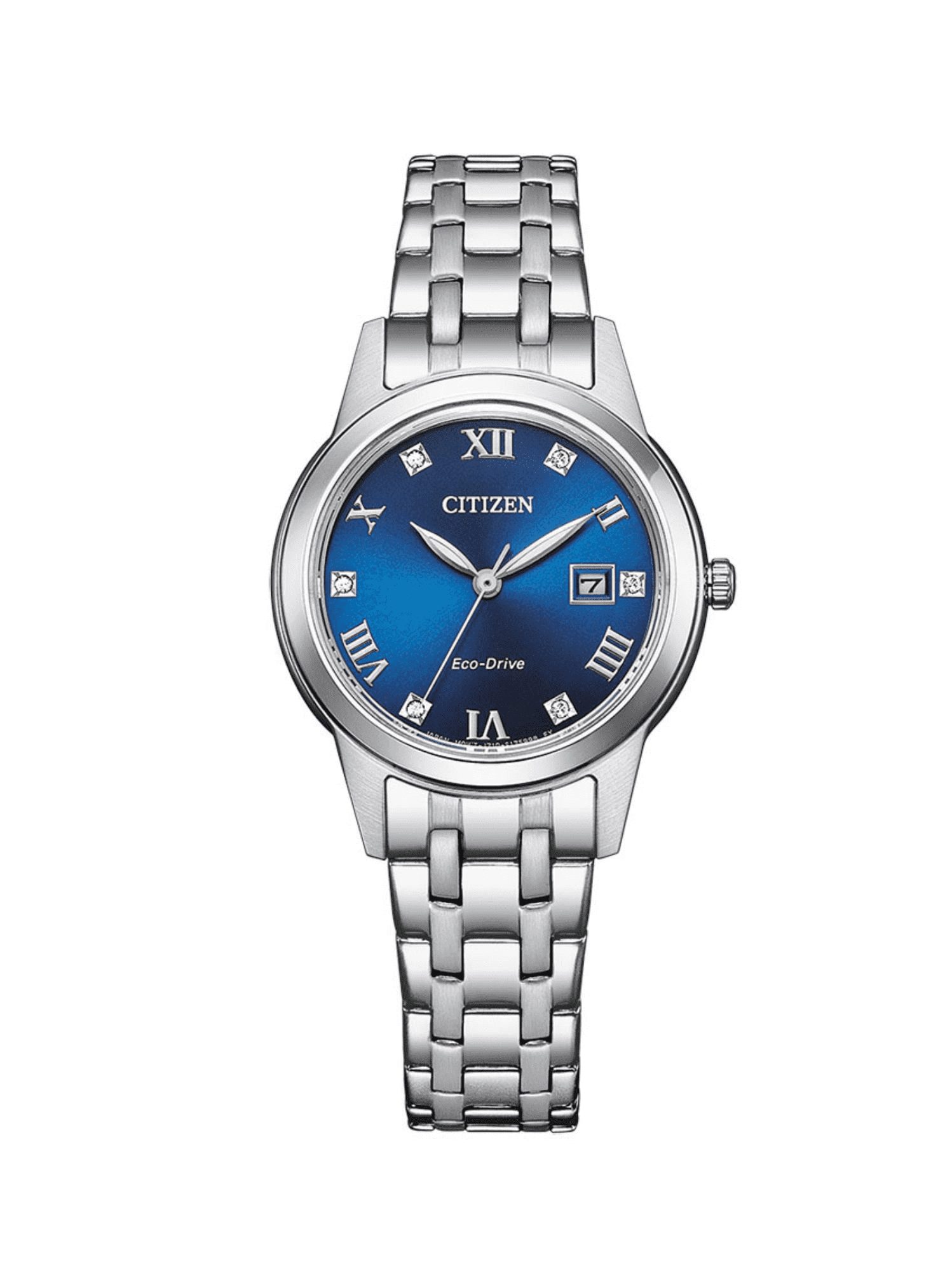 Citizen Solaruhr, Citizen Damen Eco-Drive Solar Armband-Uhr aus Edelstahl mit Edelstahl Band - L Elegance - FE1240-81L