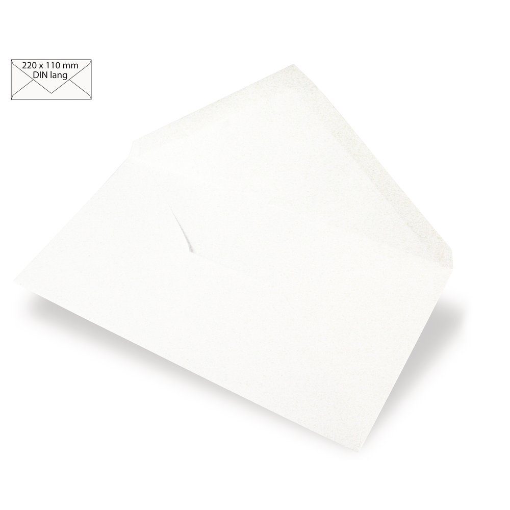 Rayher Bastelkartonpapier Kuvert DIN Lang uni weiß 90g/qm 5x