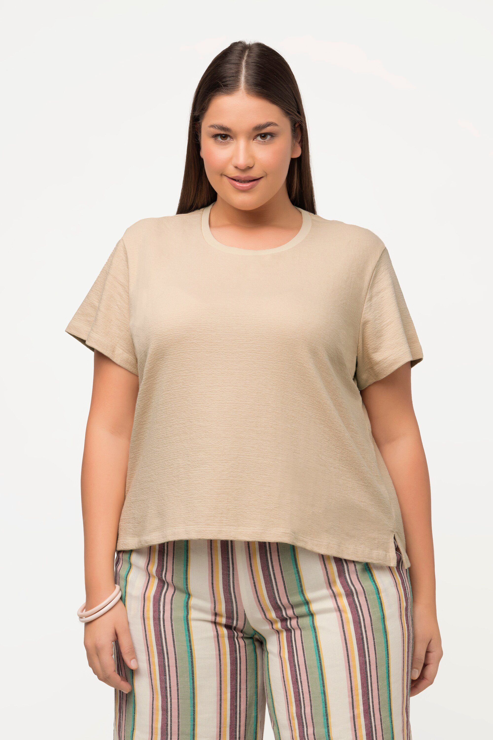 Ulla Popken T-Shirt T-Shirt Rundhals Halbarm günstig online kaufen