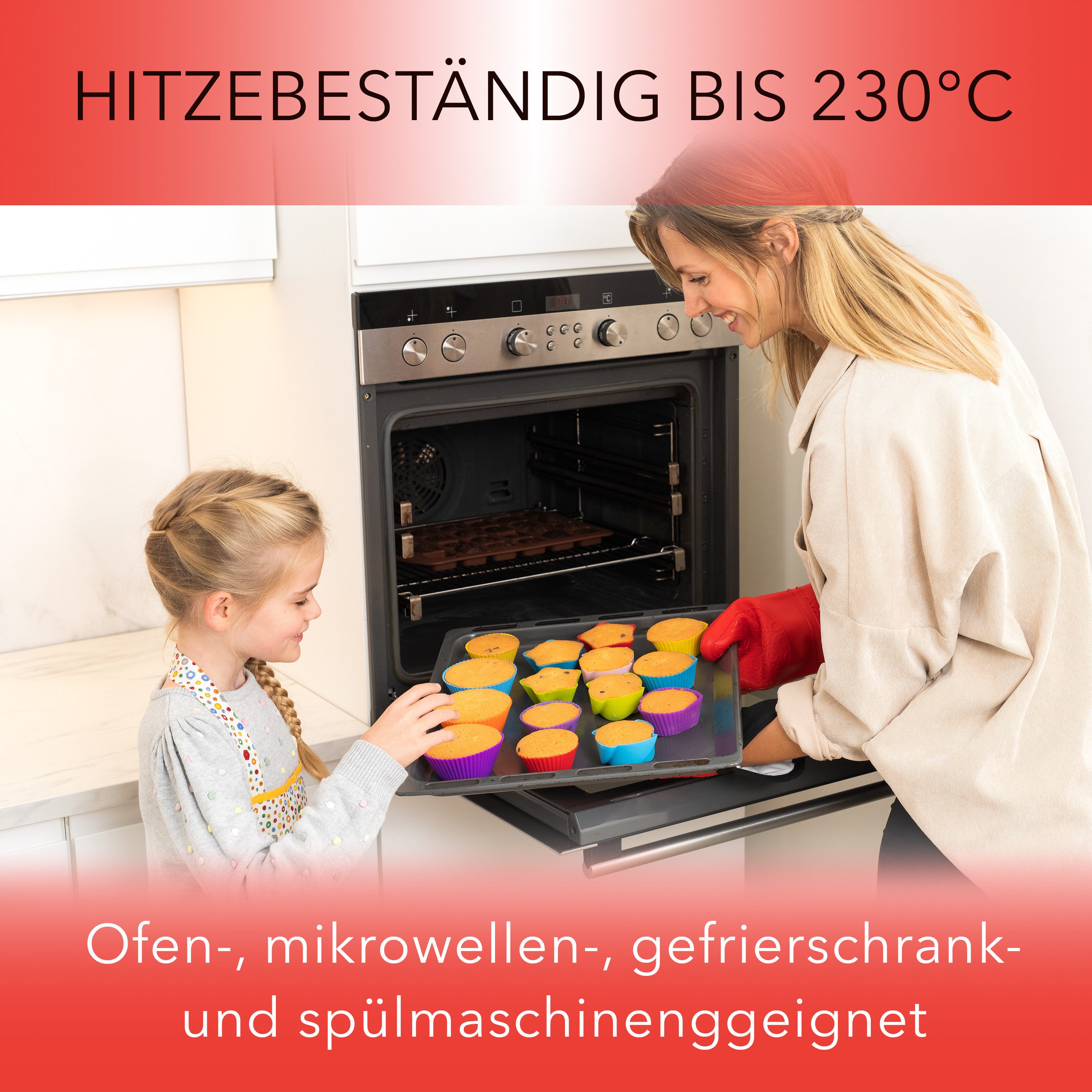 AVANA Muffinform aus Silikon Große Muffinformen Muffinförmchen Cupcake Backformen, (20-tlg), Antihaftbeschichtung, BPA-frei, 7 Farben – Bild 4 von 5