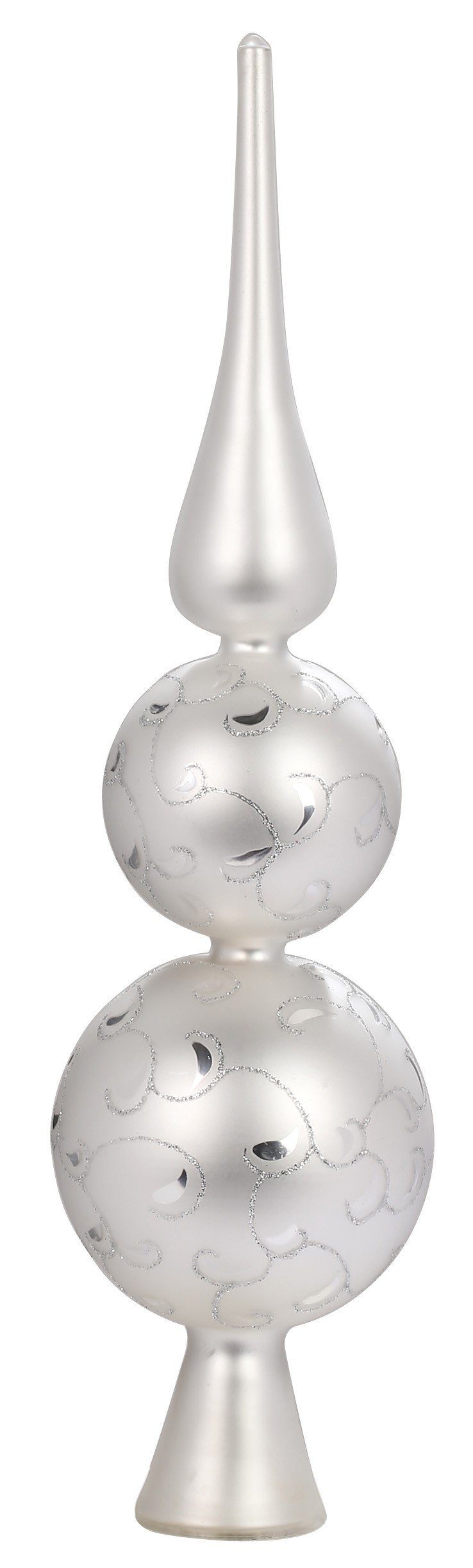 MAGIC by Inge Christbaumspitze, Christbaumspitze XL Doppelkugel Glas 31cm 1 Stück