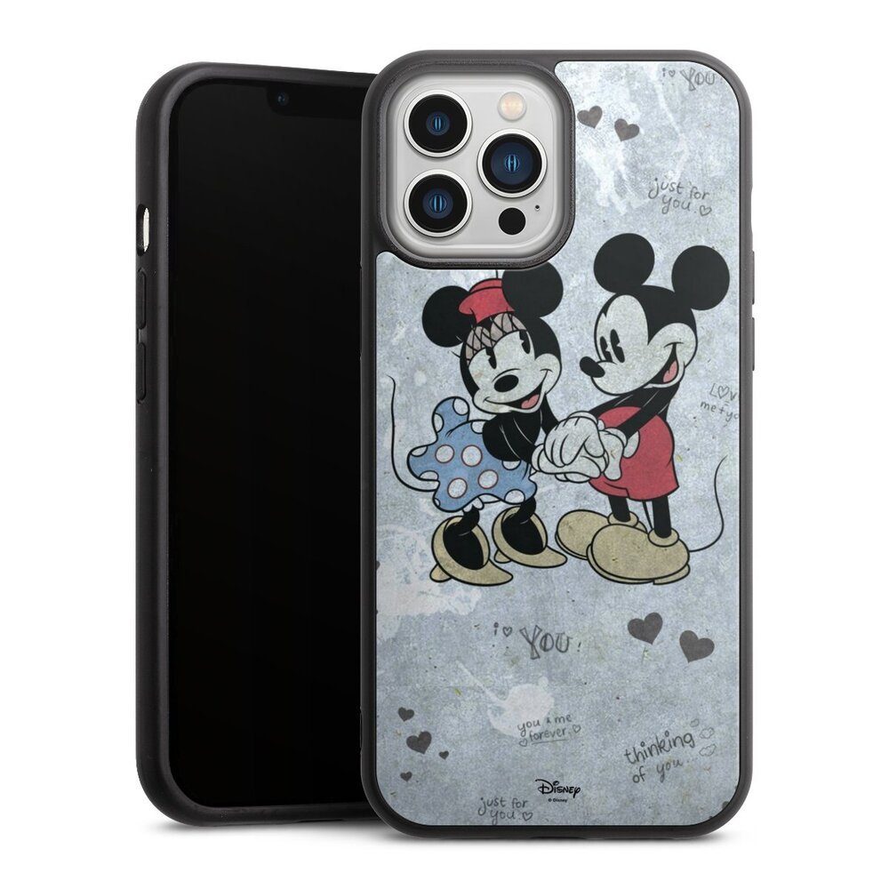 DeinDesign Handyhülle Disney Mickey & Minnie Mouse Vintage Mickey&Minnie In Love, Apple iPhone 13 Pro Max Gallery Case Glas Hülle