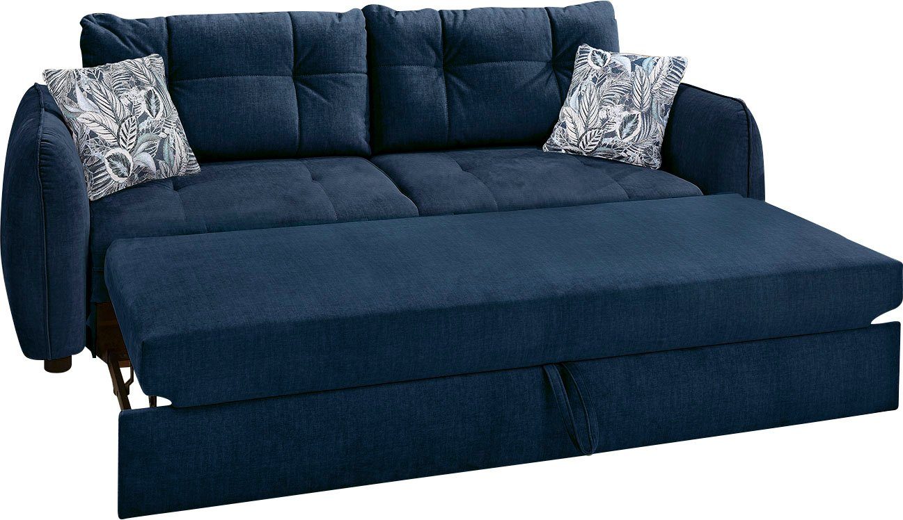 und Schlafsofa Jockenhöfer Sascha, 180x200 | blau Liegefläche Relax- blau Wellenfedern, Gruppe Bettfunktion, cm mit