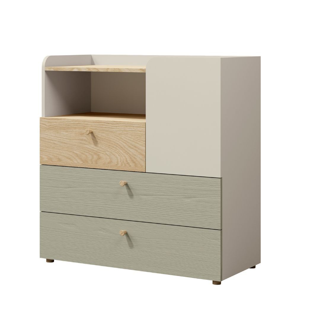 Compleo Kommode schmal, kleine Kommode für Kinder, praktische Kommode SKY, mit 3 Schubladen