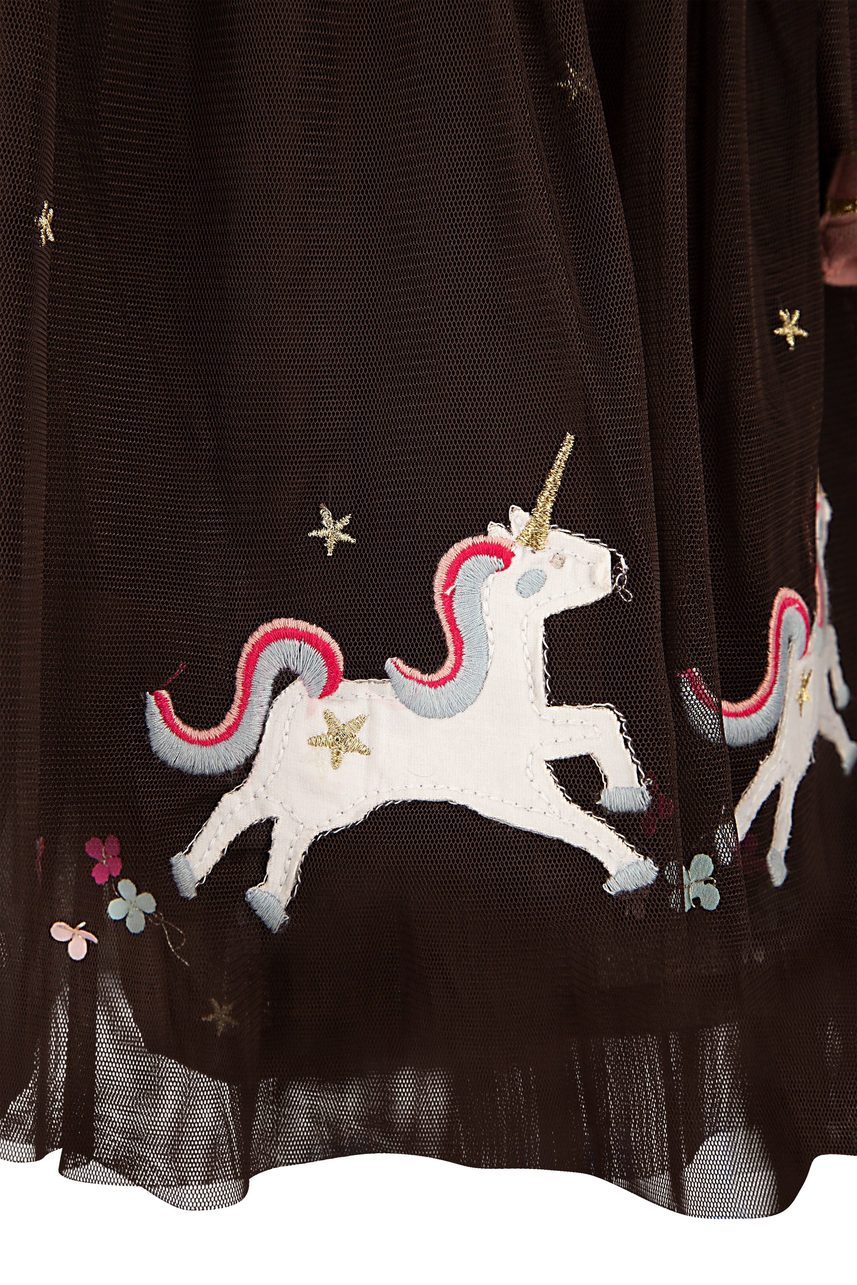 happy girls Midikleid mit hochwertigen Einhorn-Applikationen am Saum