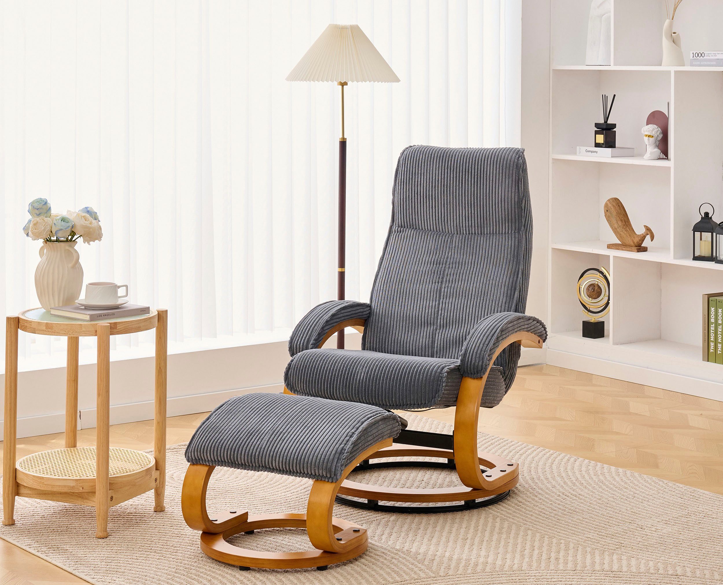 OTTO home Relaxsessel mit Hocker PARIS neu: Cord - OTTO. Verlässliche Qualität. (Set, 2-St., bestehend aus Sessel und Hocker), manuelle Relaxfunktion mit Drehfunktion, neu: Cord-Bezug