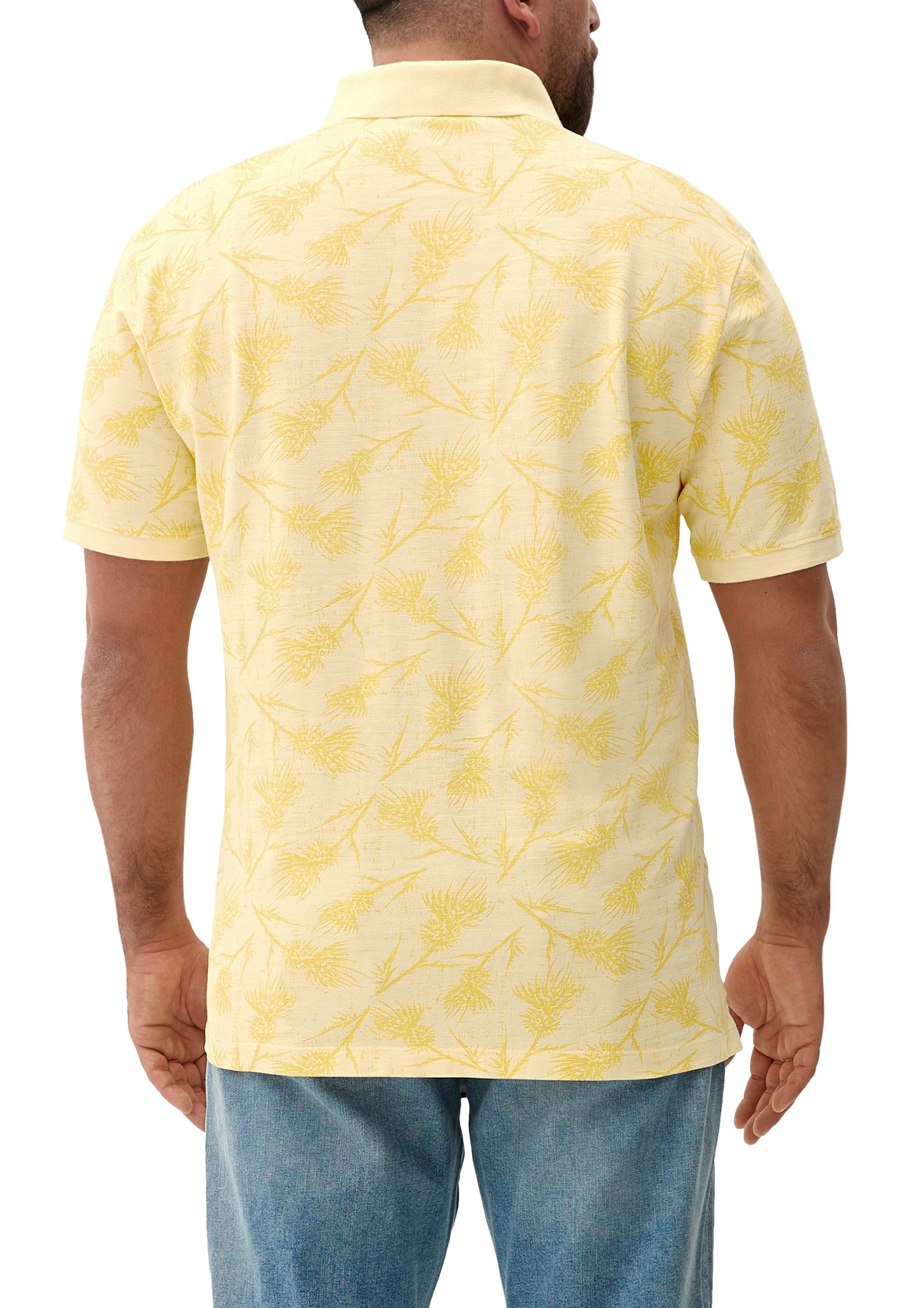 Kurzarmshirt mit zitrone Poloshirt Allover-Print s.Oliver