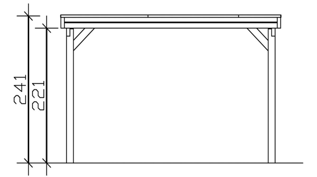 210 cm, 397x555 Skanholz Einfahrtshöhe Einzelcarport Friesland, BxT: cm