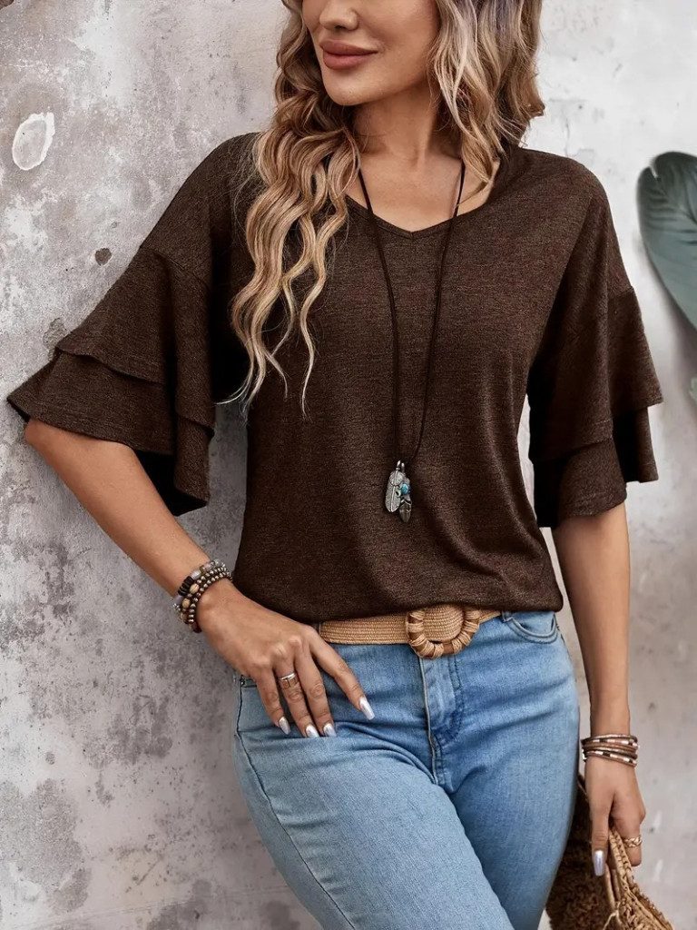 Moda Yakamoz Blusentop JANE'S Damen Kurzarm günstig online kaufen