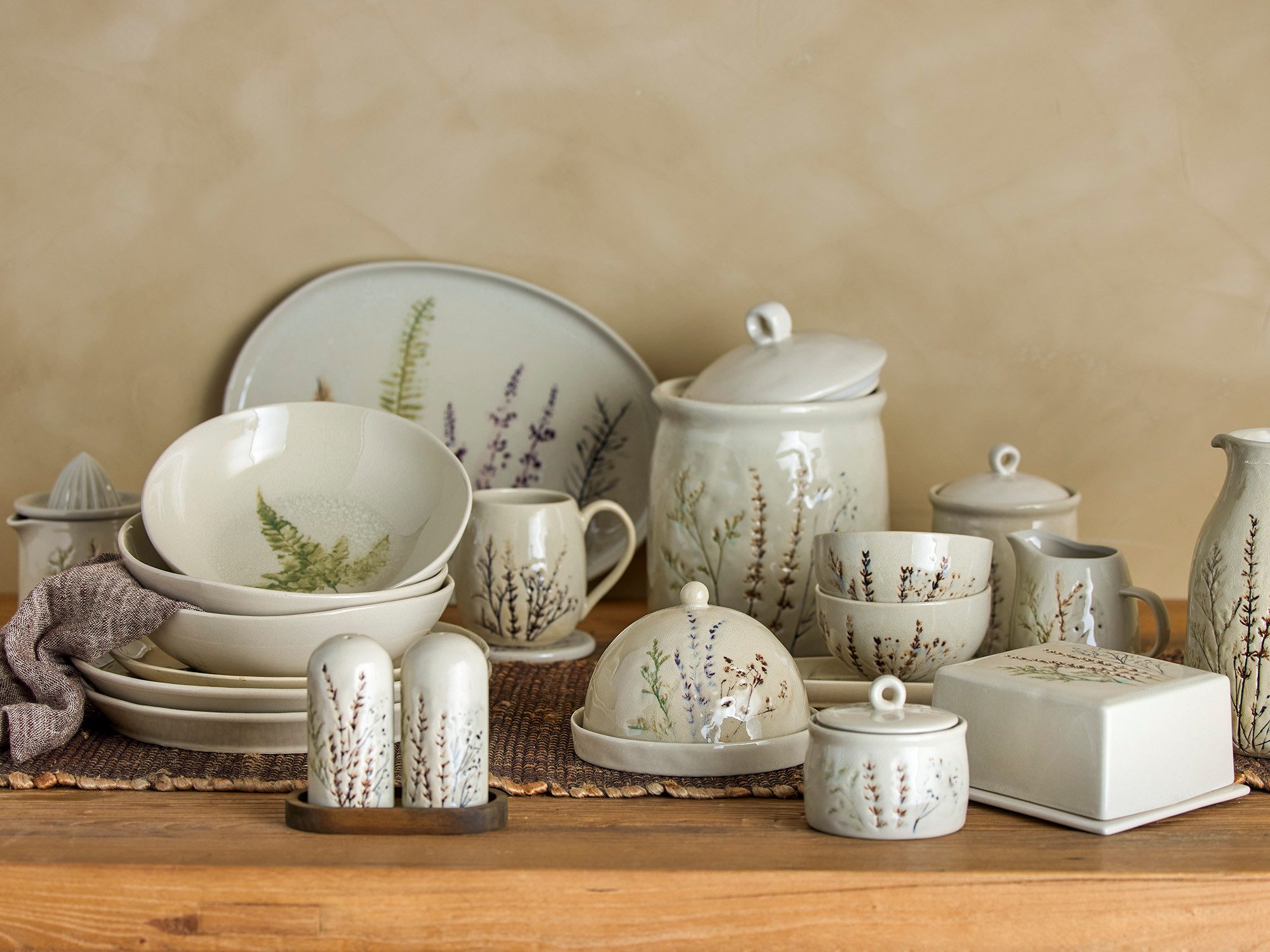 Bloomingville Teller Bloomingville Bea Teller, Natur, Steingut