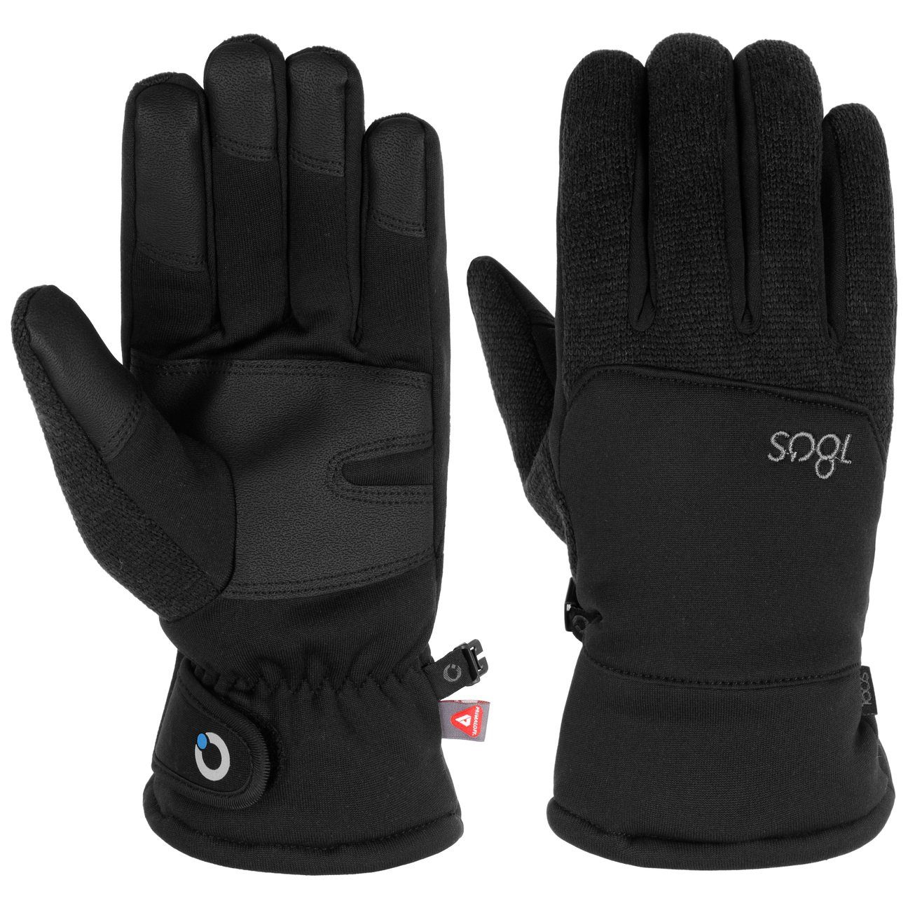 Fingerhandschuhe schwarz Fleecehandschuhe 180s Futter mit