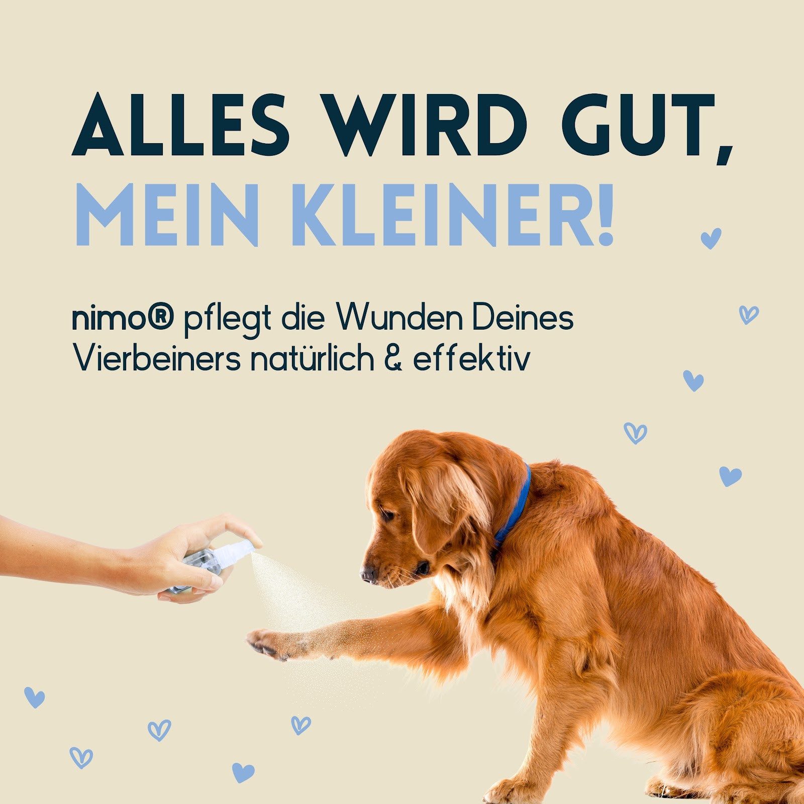 nimo Gesichts- und Körperspray Haustier Wundspray, 1-tlg., schmerzfreie Anwendung, ohne Alkohol