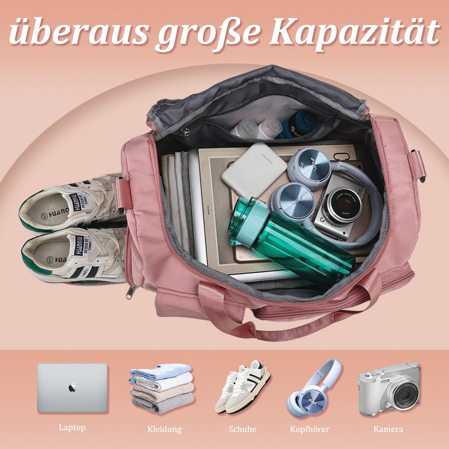 Heyork Reisetasche Reisetasche Weekender Sporttasche mit Schuhfach Wasserdi günstig online kaufen