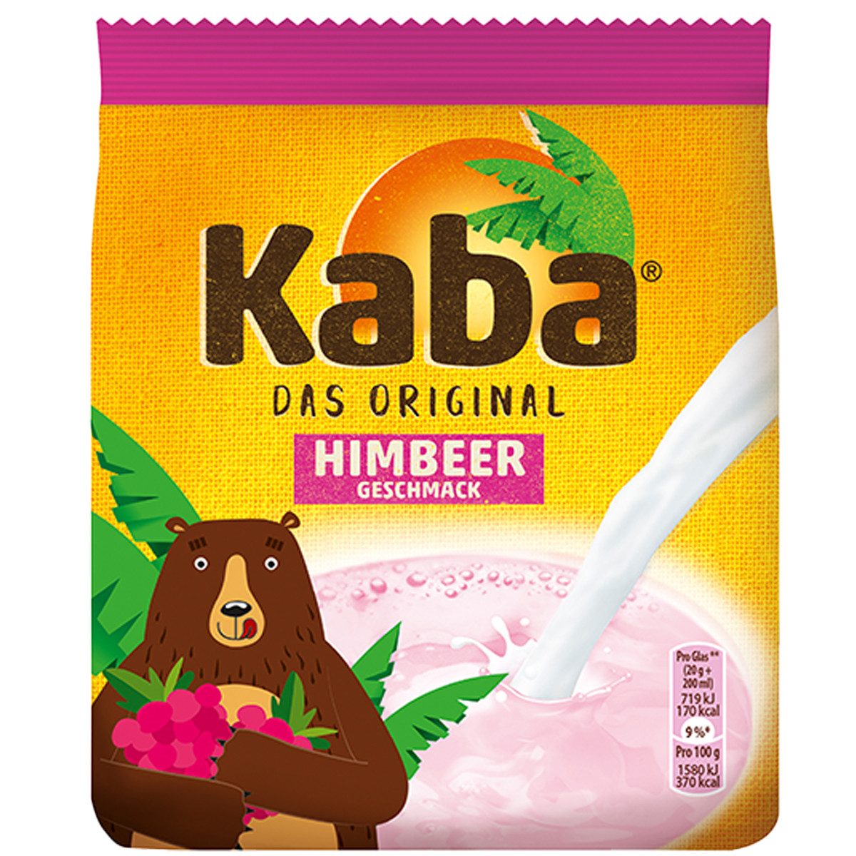 Kaba Kakao, Kaba das Original Getränkepulver Sorte Himbeer Nachfüllpack 400g