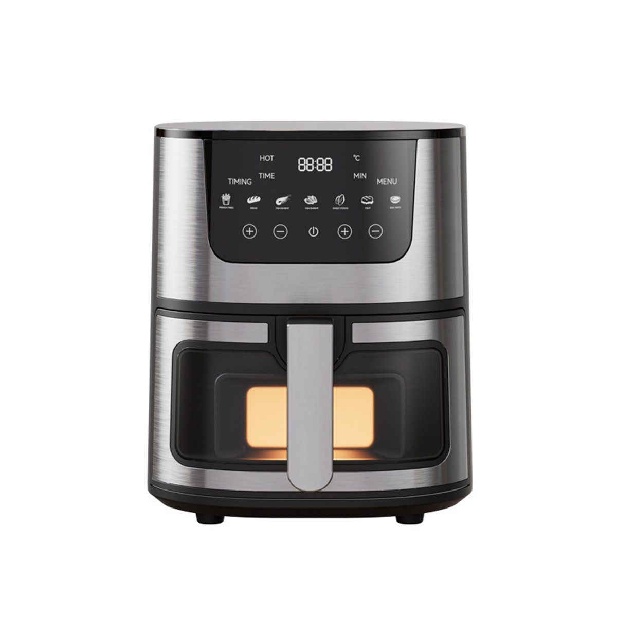 ANTCOOL Heißluftfritteuse ATC-BXG-7, 1400 W, 7L Profi-Heißluftfryer 1400W, 9 Prog. + LED-Touch, Schwarz