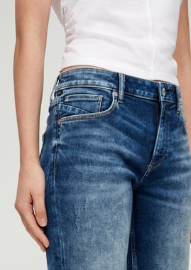 QS Jeansshorts Bermuda-Jeans Catie / Slim Fit / Mid Rise / Slim Leg Waschung