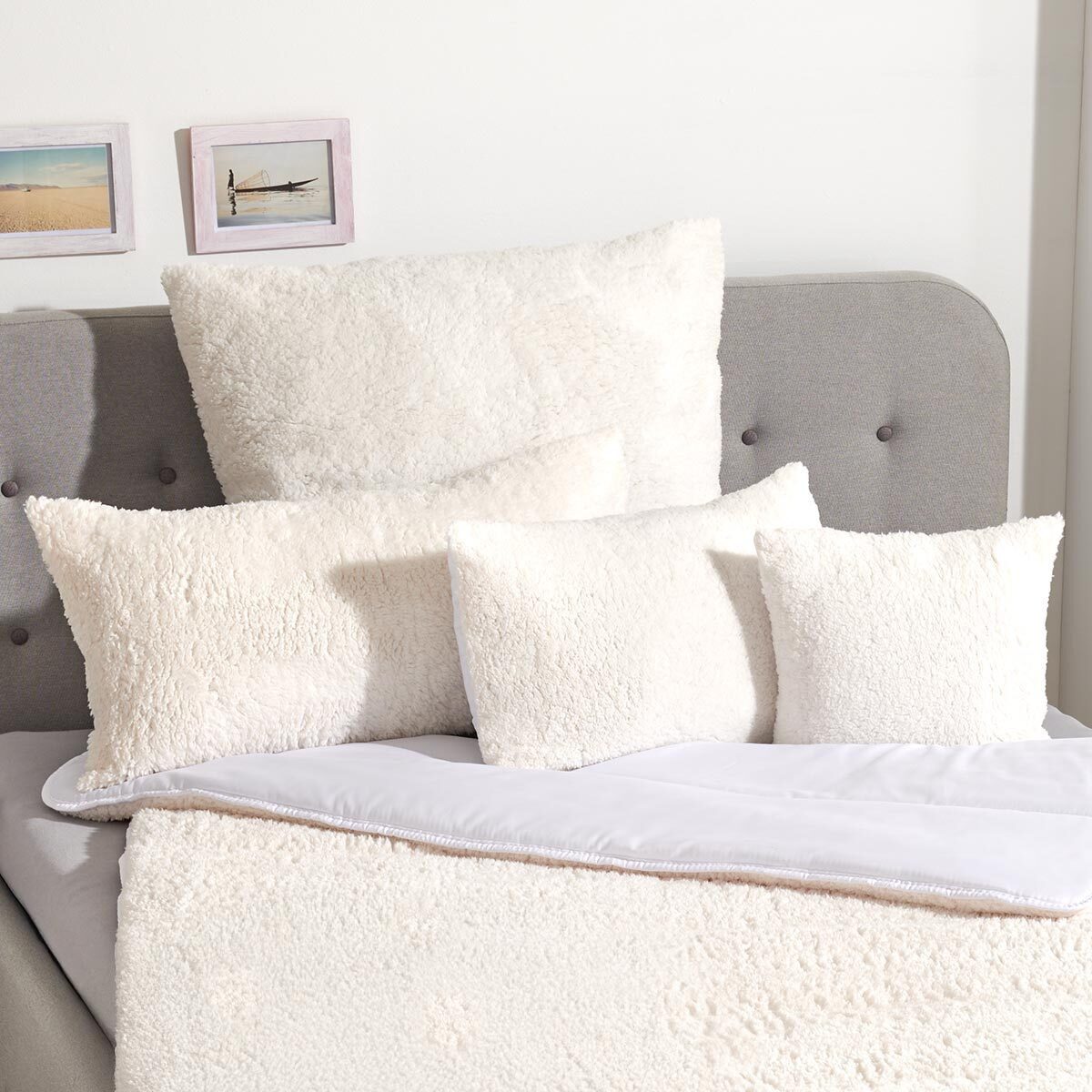 TRAUMSCHLAF Kunstfaserkopfkissen Teddy Flausch, Füllung: Bezug: 100% Polyes günstig online kaufen