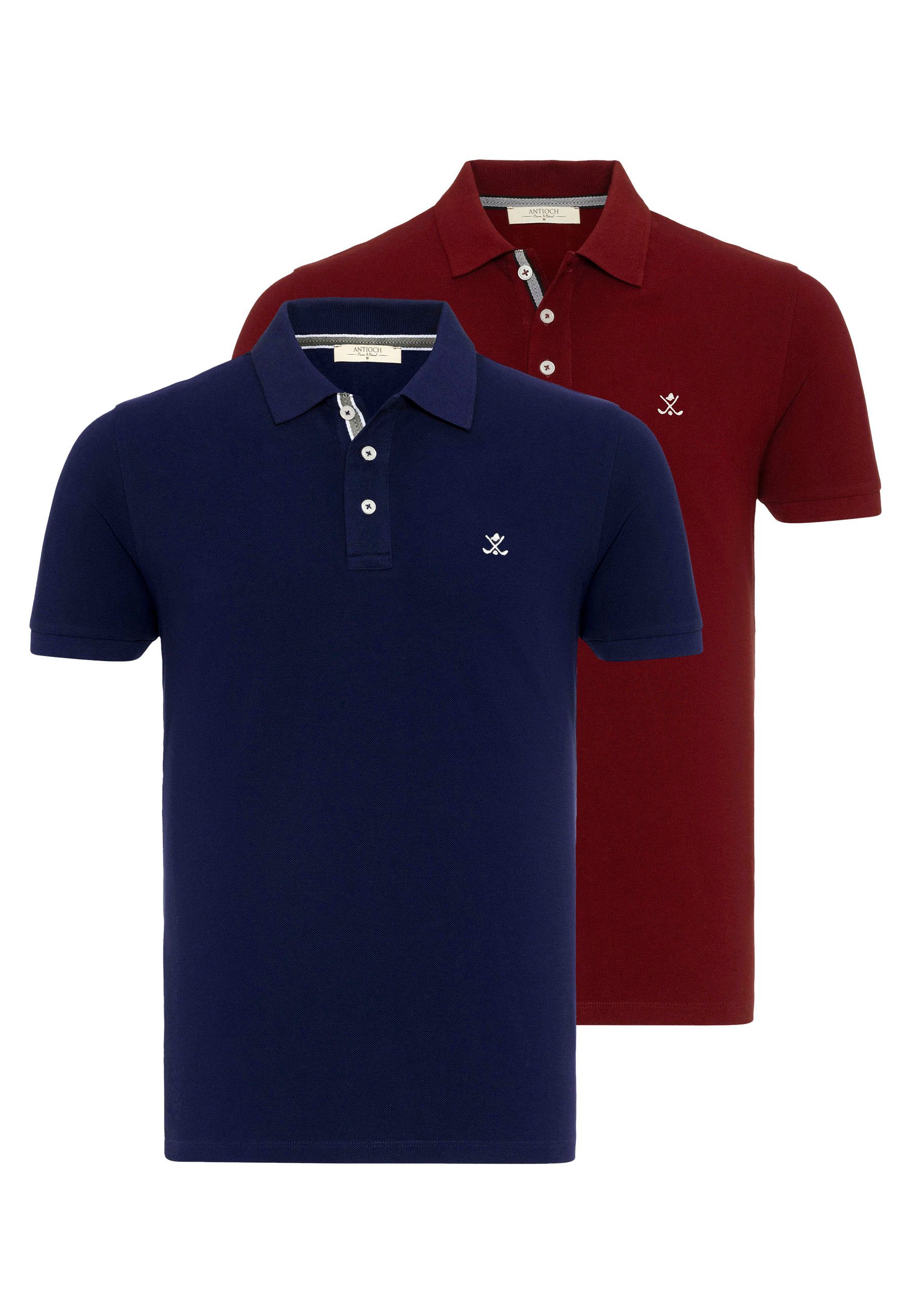 Antioch  T-Shirts & Poloshirts Beau Polo Neck 2 Pack Regular Fit T-Shirt günstig online kaufen