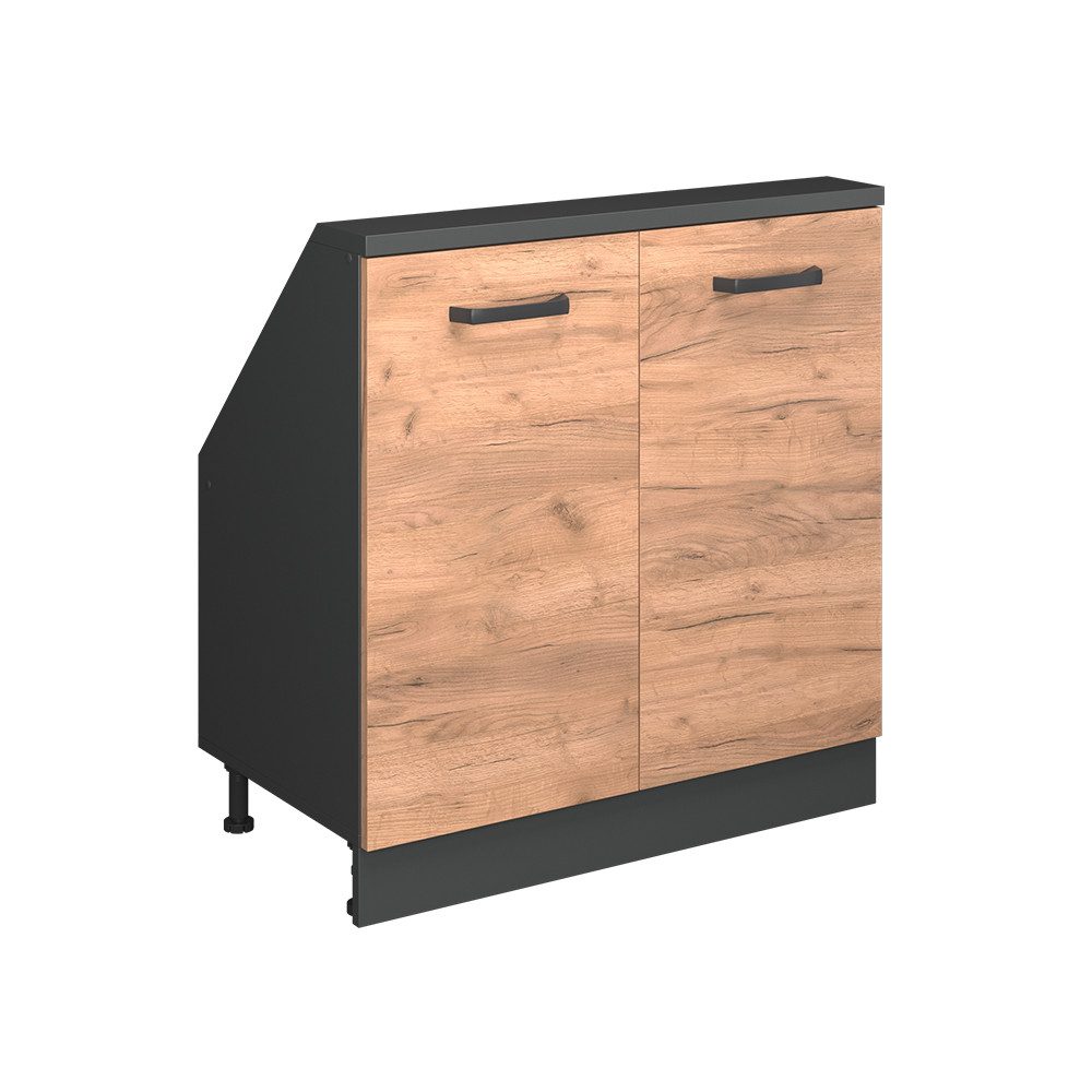 Vicco Unterschrank R-Line, Goldkraft Eiche/Anthrazit, 80 günstig online kaufen