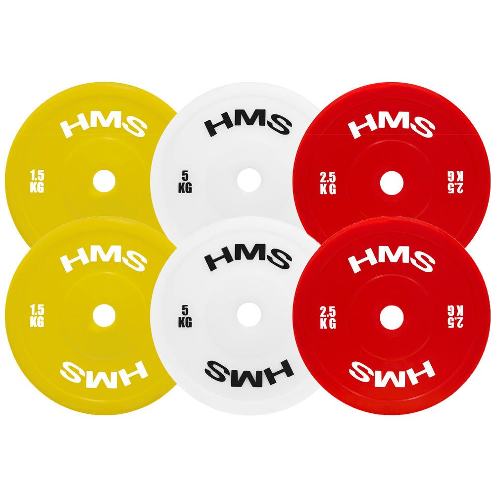 HMS Hantelscheibe Scheiben 2 x 1,5 kg Olympische Gewichtsscheibe, 2,5 kg, (Spar-Set, 2-tlg., Kompatibel), Perfekt für Anfänger, Senioren, Junioren und Reha-Training geeignet