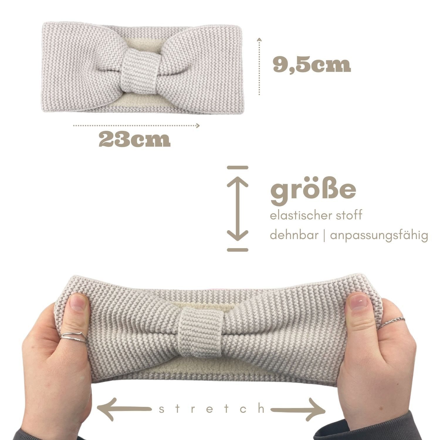 Frentree Stirnband Damen mit Schleife, gefüttert mit Fleece Innenfutter Haarband, Ohrenwärmer für Mädchen