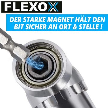 MAVURA FLEXOX Bithalter flexibel Verlängerung schwenkbar magnetisch Bit-Adapter Winkelaufsatz Akkuschrauber zu Winkelaufsatz Akkuschrauber, Winkelaufsatz Bit Winkelaufsatz Akkuschrauber Bohrer