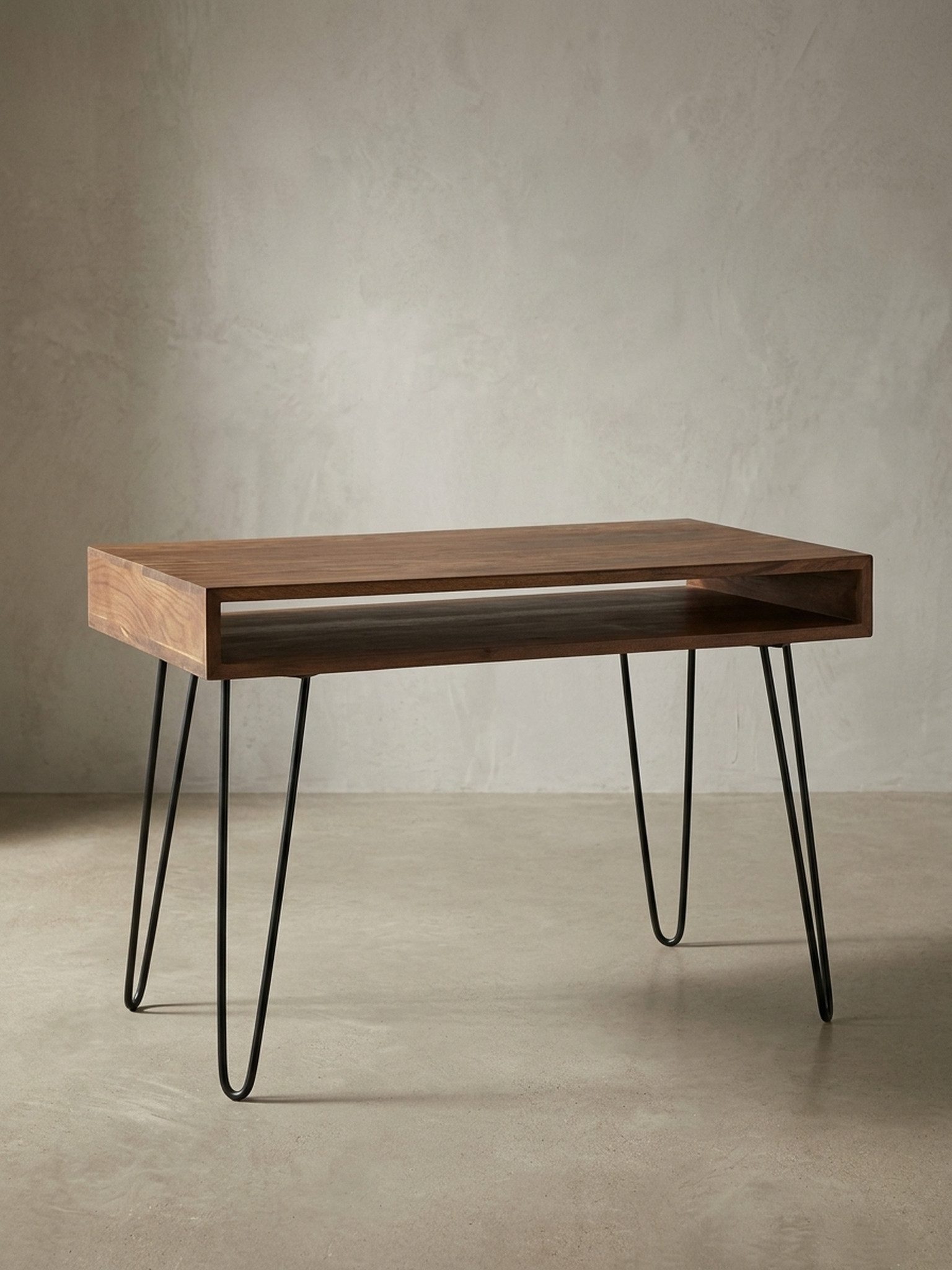KADIMA DESIGN Schreibtisch Retro-Computertisch aus Massivholz Edelholz für das Büro Arbeitszimmer