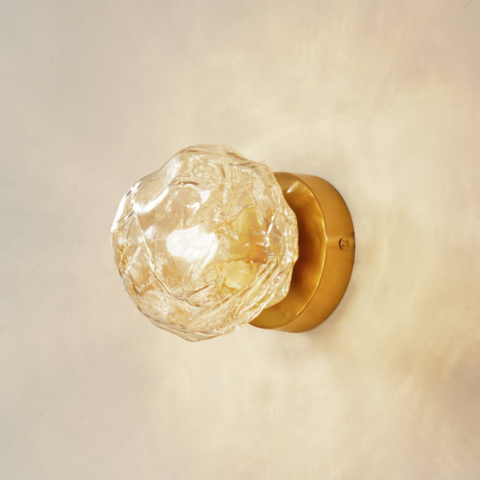 Lindby Wandleuchte Piatra, Glas Creme IP20, 1 x 8 W LED günstig online kaufen