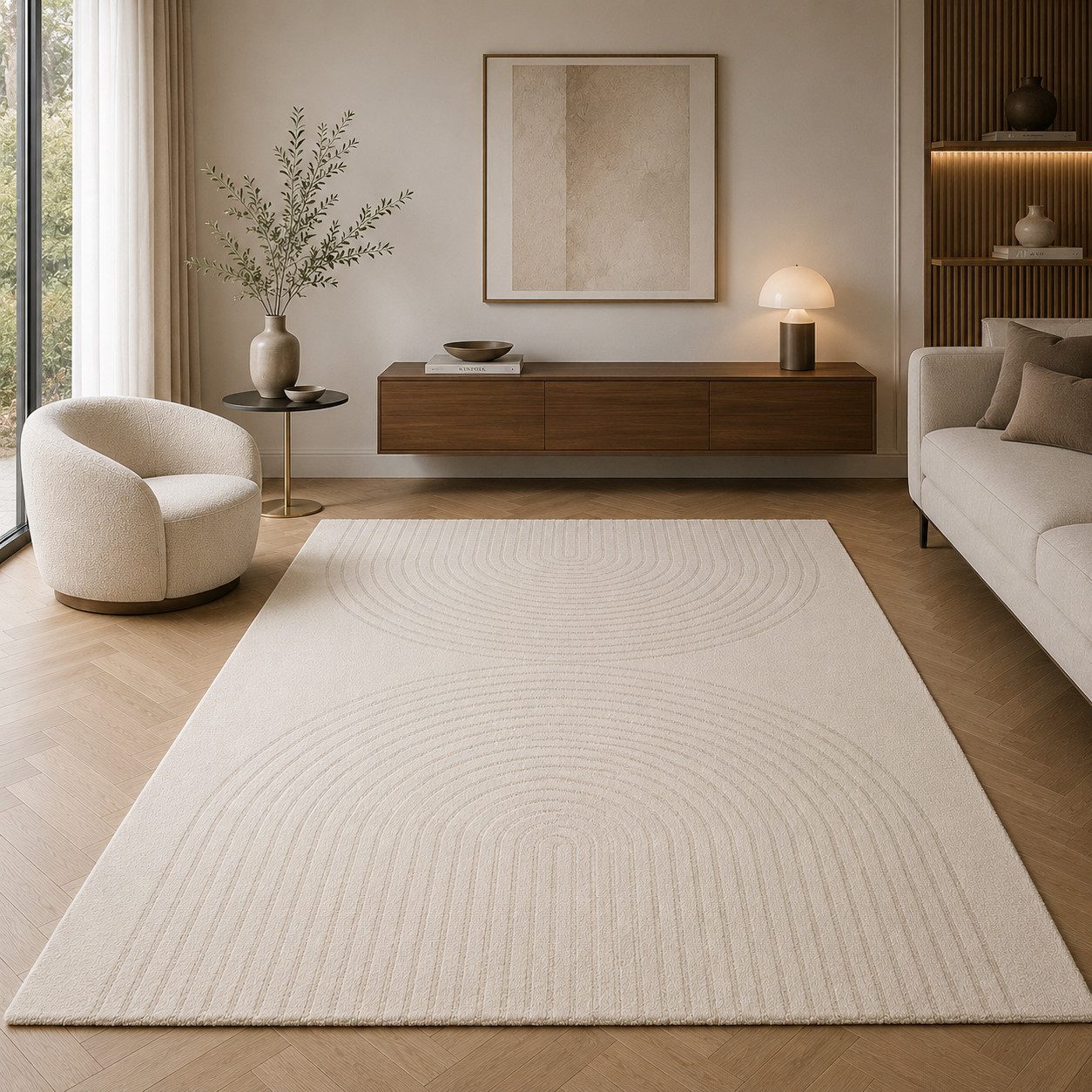 OTTO home Designteppich Soft Dune in Standard- und Premium-Qualität, 3D Optik/Hoch-Tief Effekt, rechteckig, moderner Wohnzimmer Teppich, hohe Flordichte und angenehm weich
