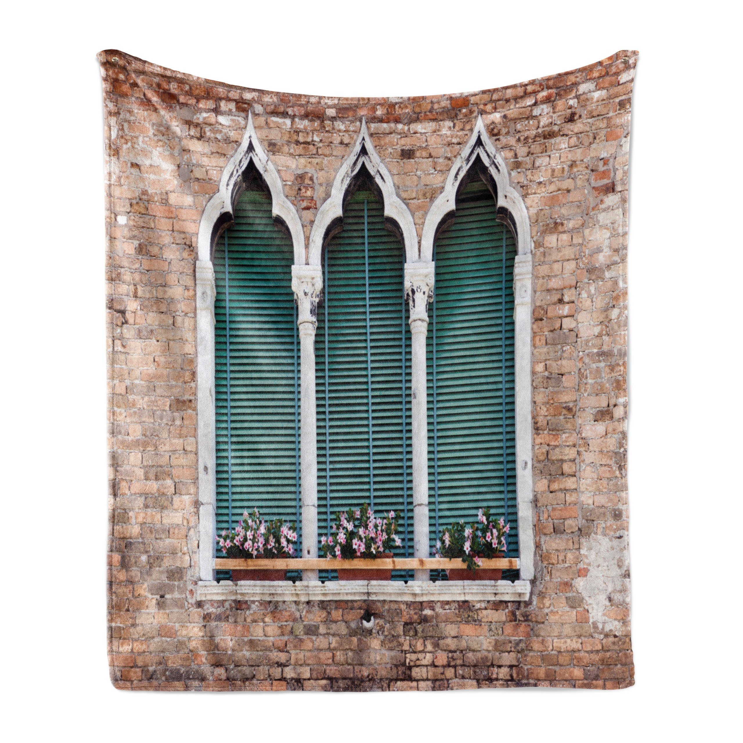 Venedig Wohndecke und Gemütlicher für Außenbereich, Plüsch Windows- Innen- den Abakuhaus, Gothic